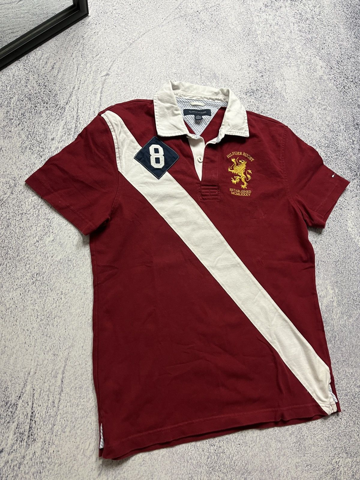 Tommy Hilfiger × Vintage Vintage Tommy Hilfiger #8 Polo T Shirt Rugby Big Logo Baggy Size US M / EU 48-50 / 2 - 4 Thumbnail