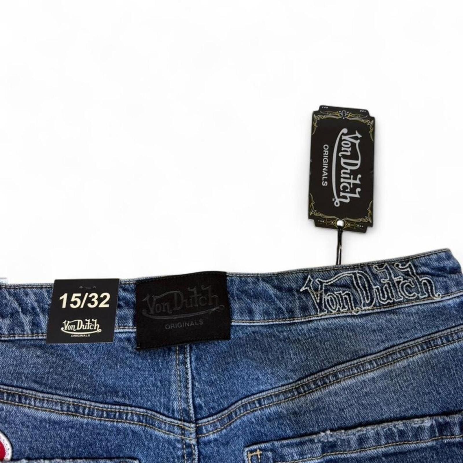 Von Dutch Y2K style Von Dutch wide leg jeans printed and patches desgn Size 32" / US 10 / IT 46 - 8 Thumbnail