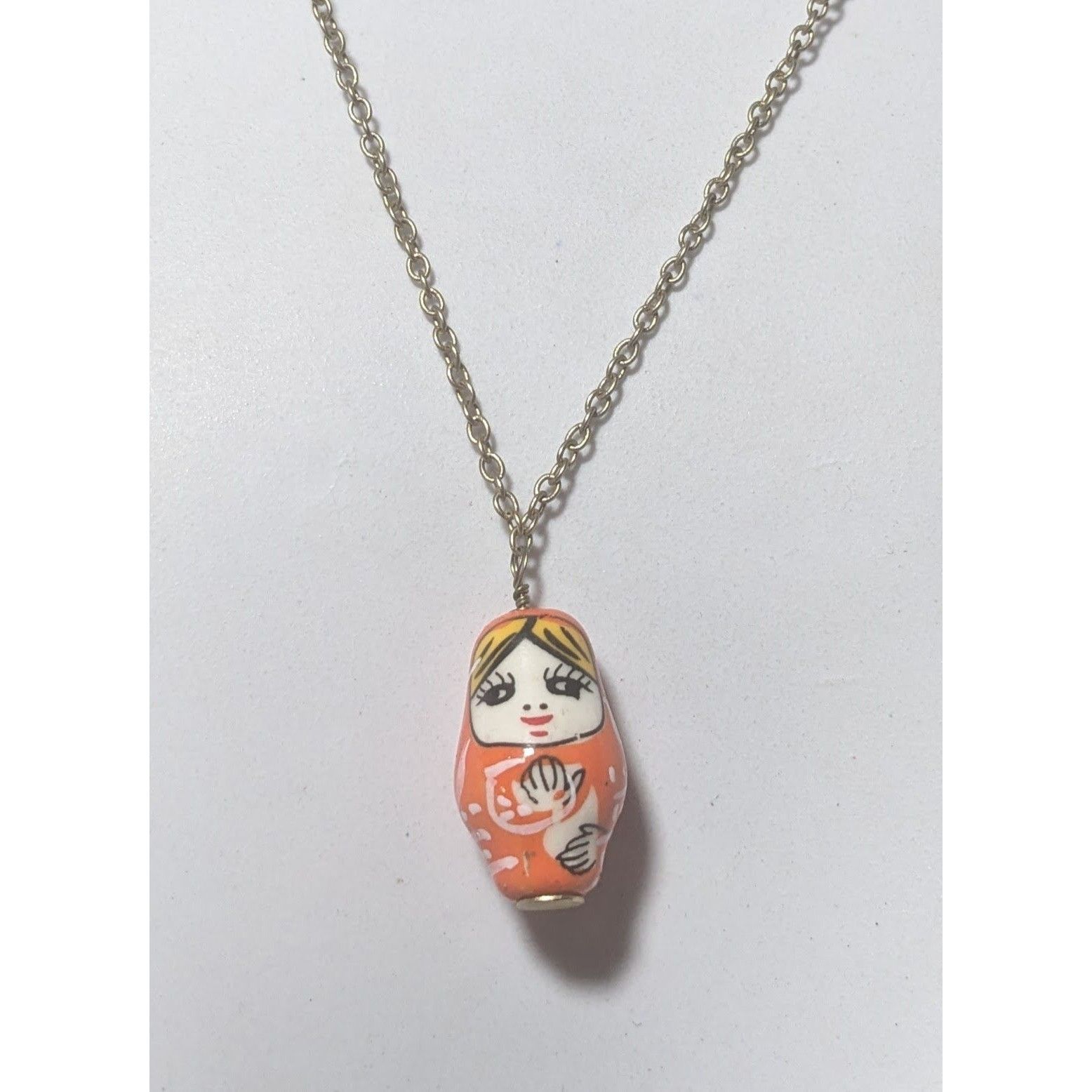 Other Retro Orange Russian Nesting Doll Necklace Size ONE SIZE - 8 Thumbnail