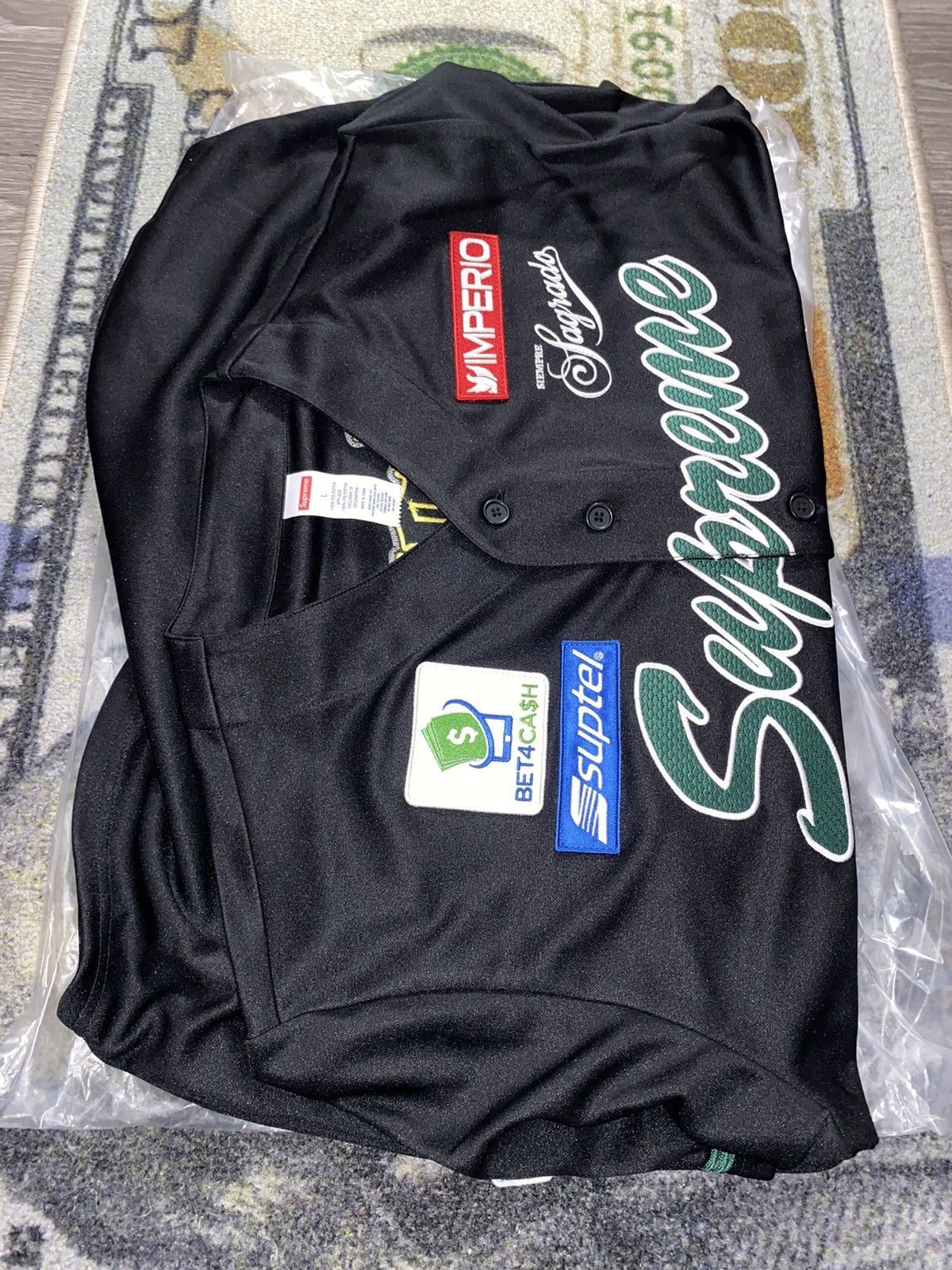 image of New York x Supreme Chosen One Baseball Jersey in Black, Men's (Size Medium)