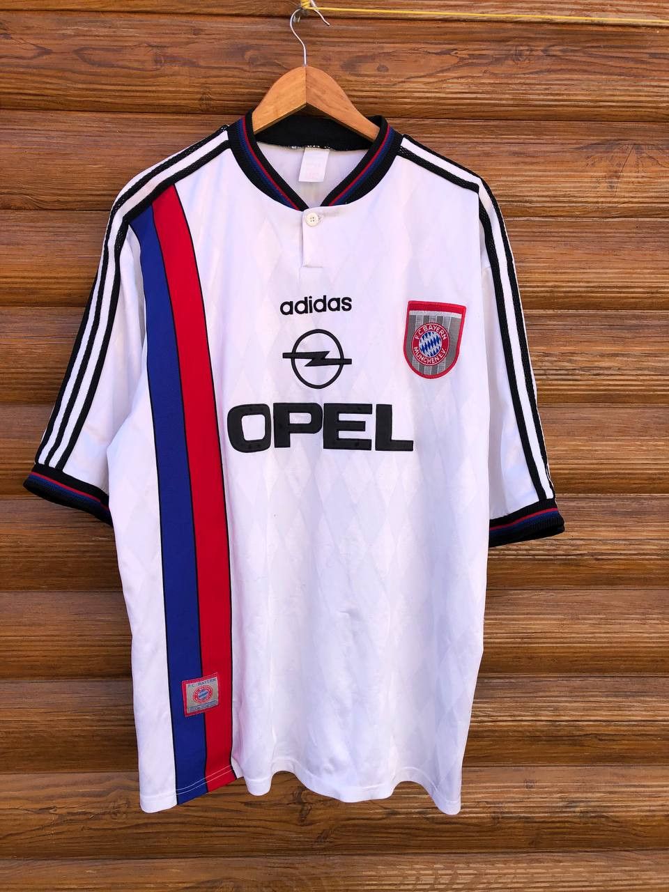 image of Adidas Bayern Munich 1996-1998 Football Jersey Vintage Opel in Mix, Men's (Size 2XL)