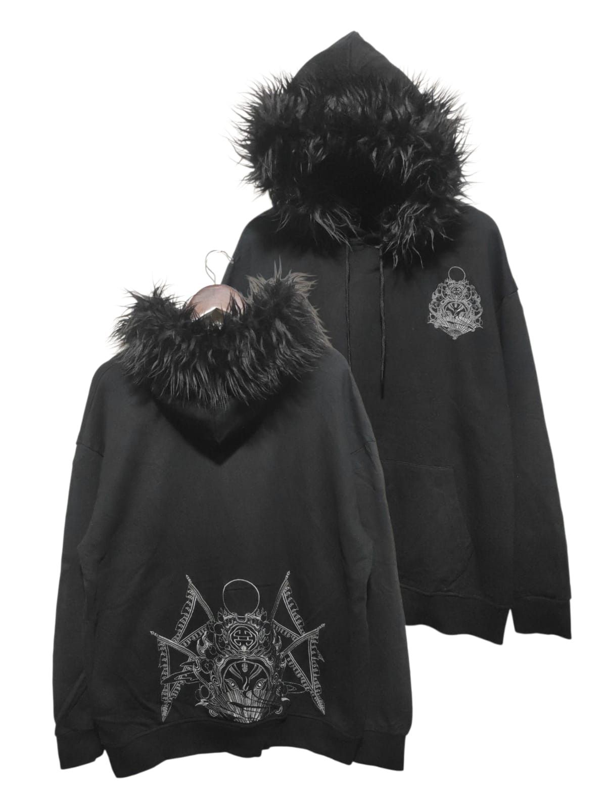 Kanji Black Fur Hoodie LGB IfSixWasNine style