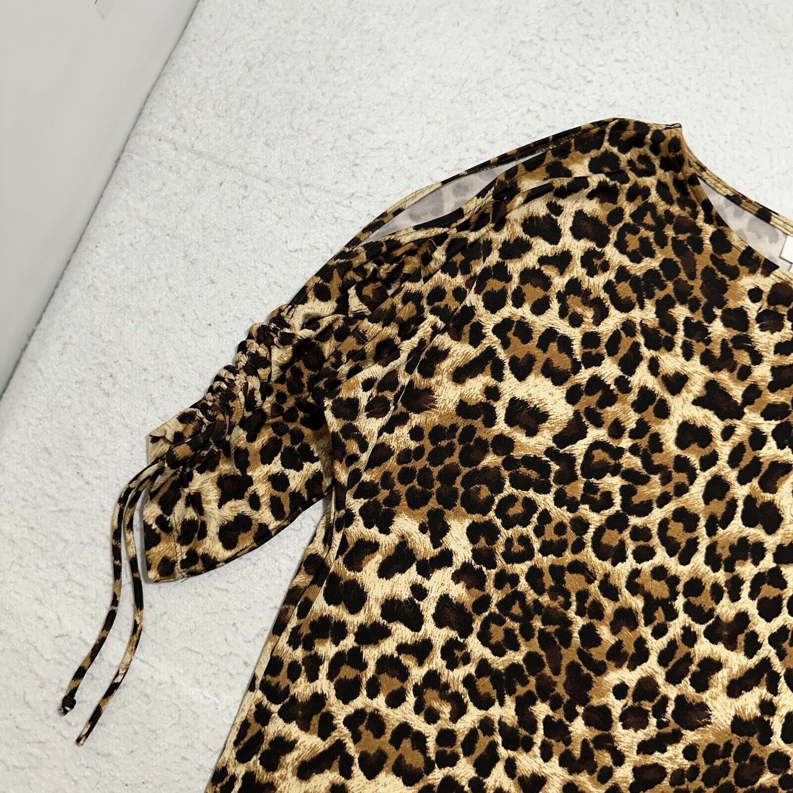 Chicos Chicos Large Brown Leopard Print Exposed Shoulder Blouse Size L / US 10 / IT 46 - 5 Thumbnail