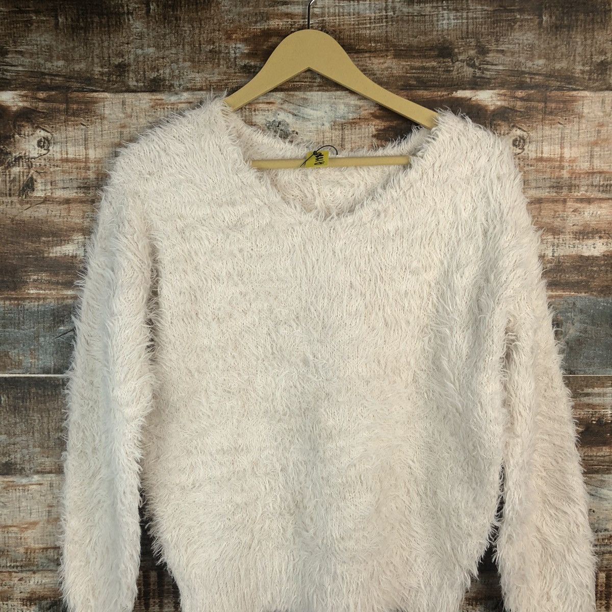 GU × Homespun Knitwear GU Japan White Mohair shaggy fur Knitwear #A1880 Size S / US 4 / IT 40 - 5 Thumbnail