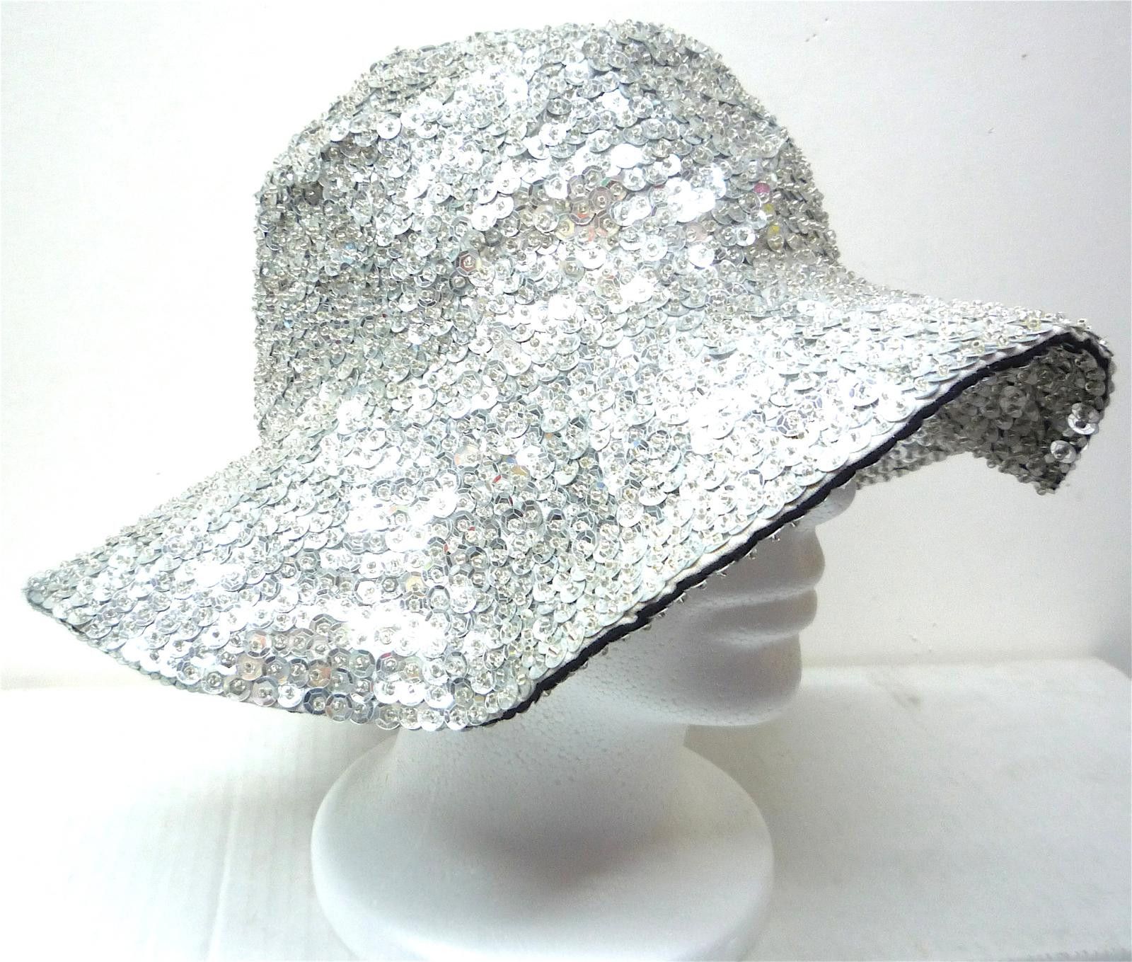 Designer Sequin Flipper Hat Silver Size ONE SIZE - 1 Preview