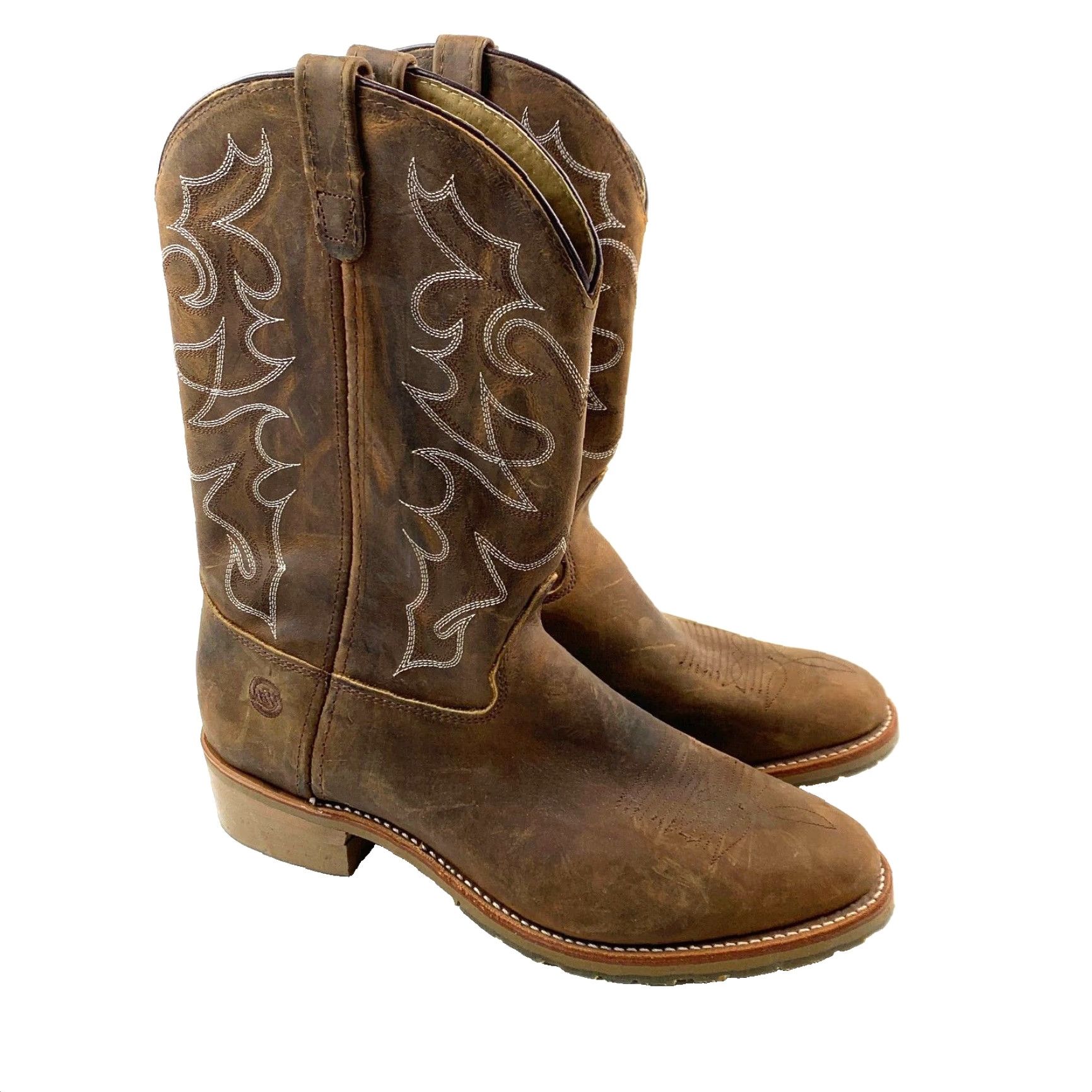 Doublet Double H Boots DH1552 Pull-On Boots Mens 16 D Brown Leather Western Cowboy Outsole Leather Shaft 15" Vintage? Size US 15 / EU 48 - 2 Thumbnail