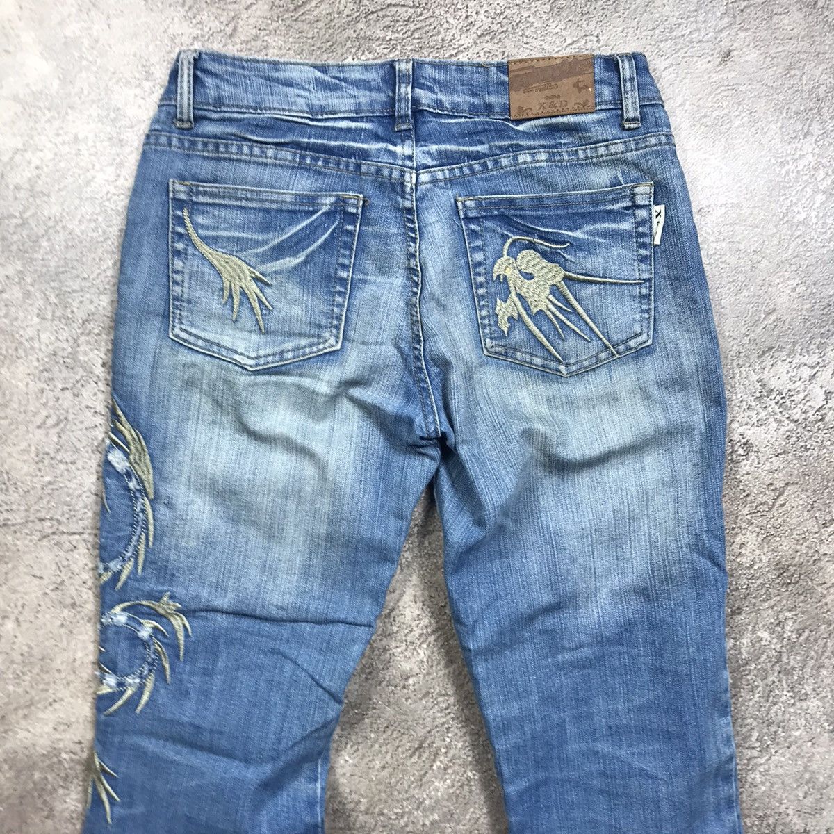 Vintage Vintage Y2K Distressed Flared Jeans Grunge Baggy Thrashed 29 Size 29" - 5 Thumbnail