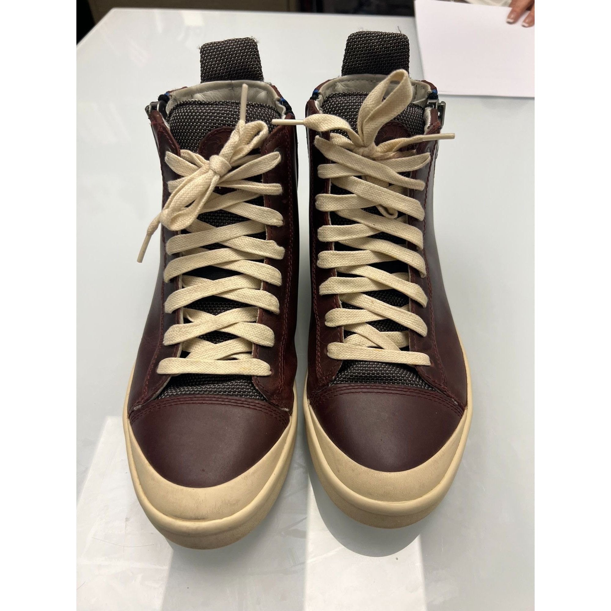 Diesel Diesel Men's US 8.5 S-Nentish High-Top Leather Sneakers Bur Size US 8.5 / EU 41-42 - 6 Thumbnail