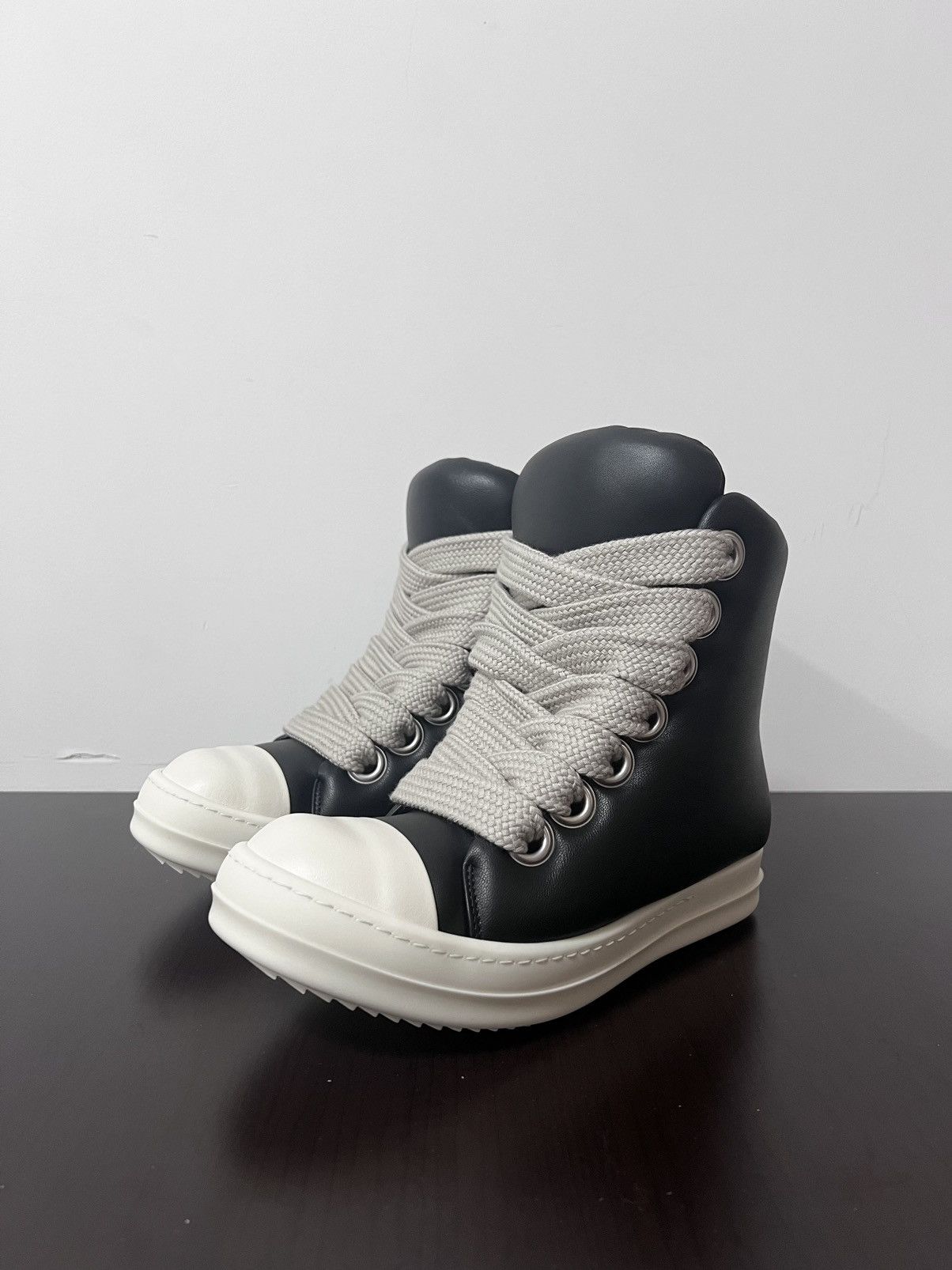 Rick Owens FW23 Leather Jumbo Laces PADDED Sneakers New 36