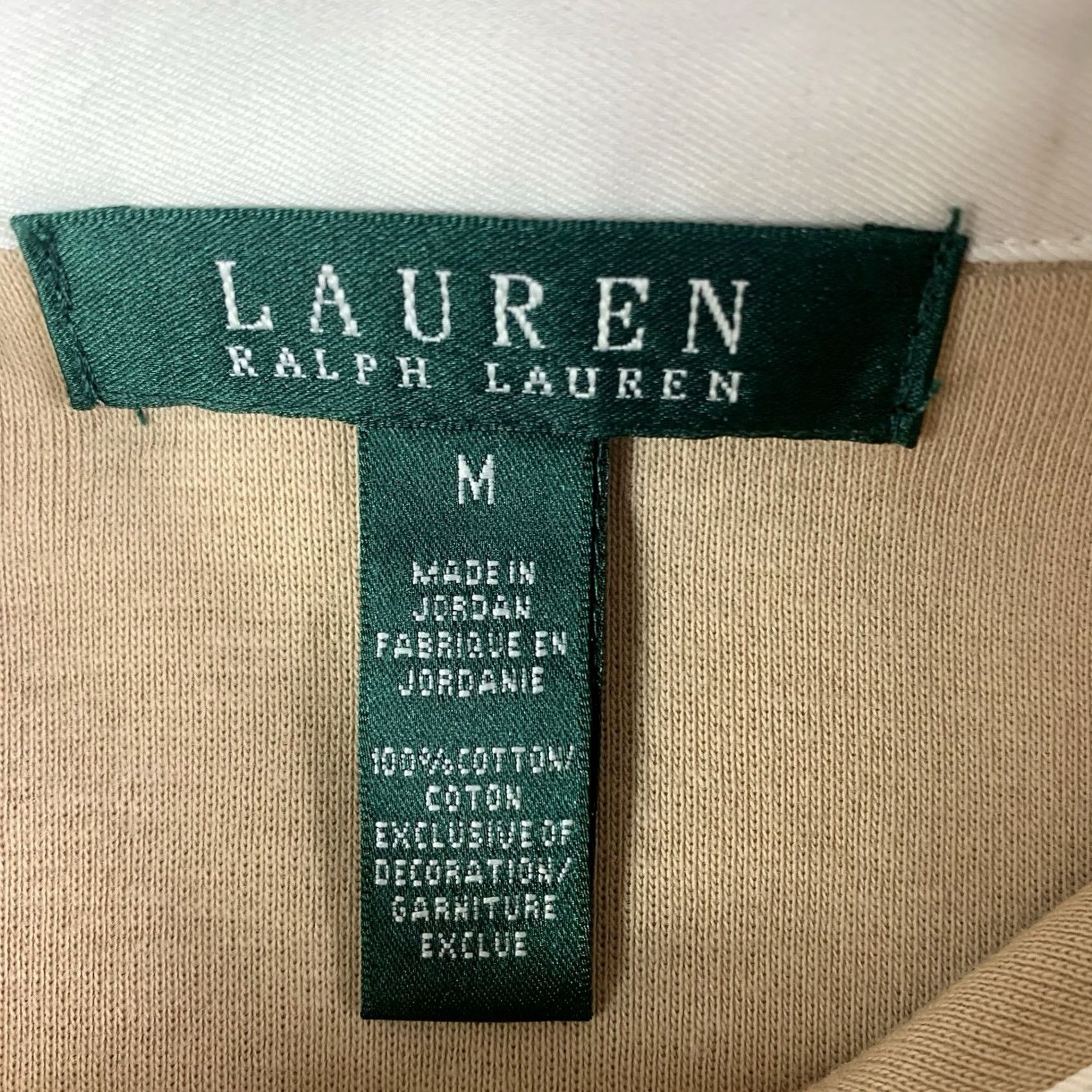 Ralph Lauren VINTAGE Lauren Ralph Lauren Button Up Henley Collared Shirt Women Medium Beige Old Money Womens Medium Beige Henley Shirt Size M / US 6-8 / IT 42-44 - 2 Thumbnail
