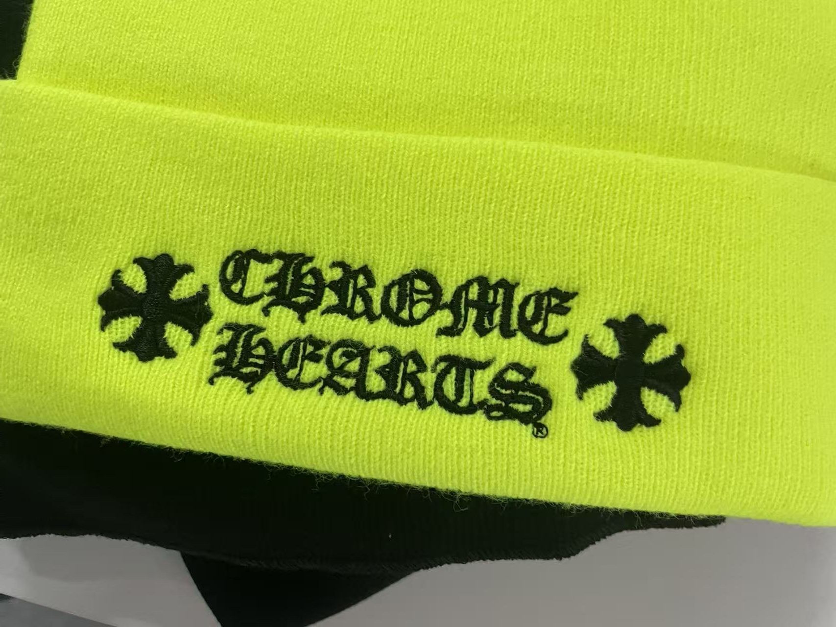 Chrome Hearts Chrome Hearts Embroidered Neon Yellow Beanie Size ONE SIZE - 3 Thumbnail