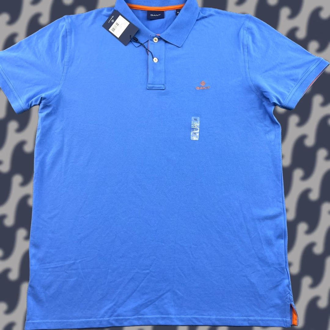 Gant GANT Mens Polo Shirt XL Blue Button Short Sleeve Size US XL / EU 56 / 4 - 1 Thumbnail