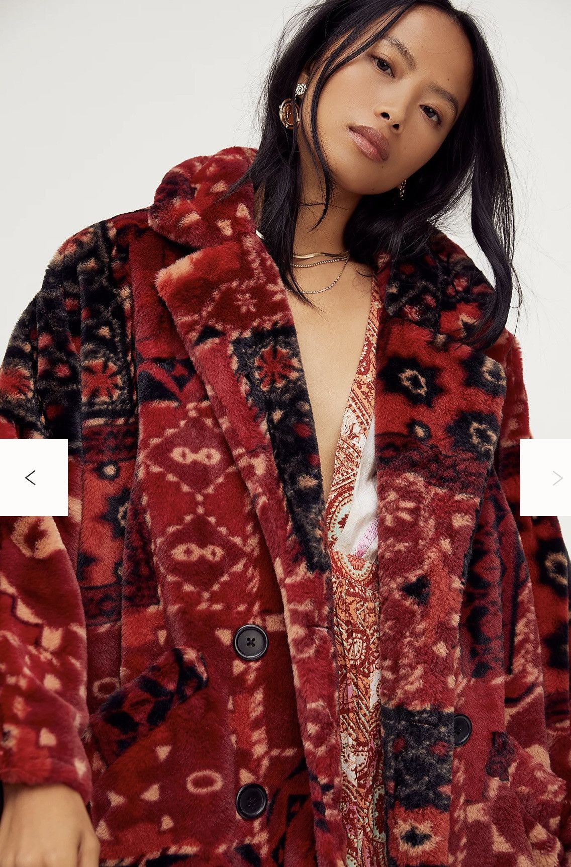 Free People Free People Patchwork Coat Oversized Fuzzy Longline Jacket Size M / US 6-8 / IT 42-44 - 6 Thumbnail