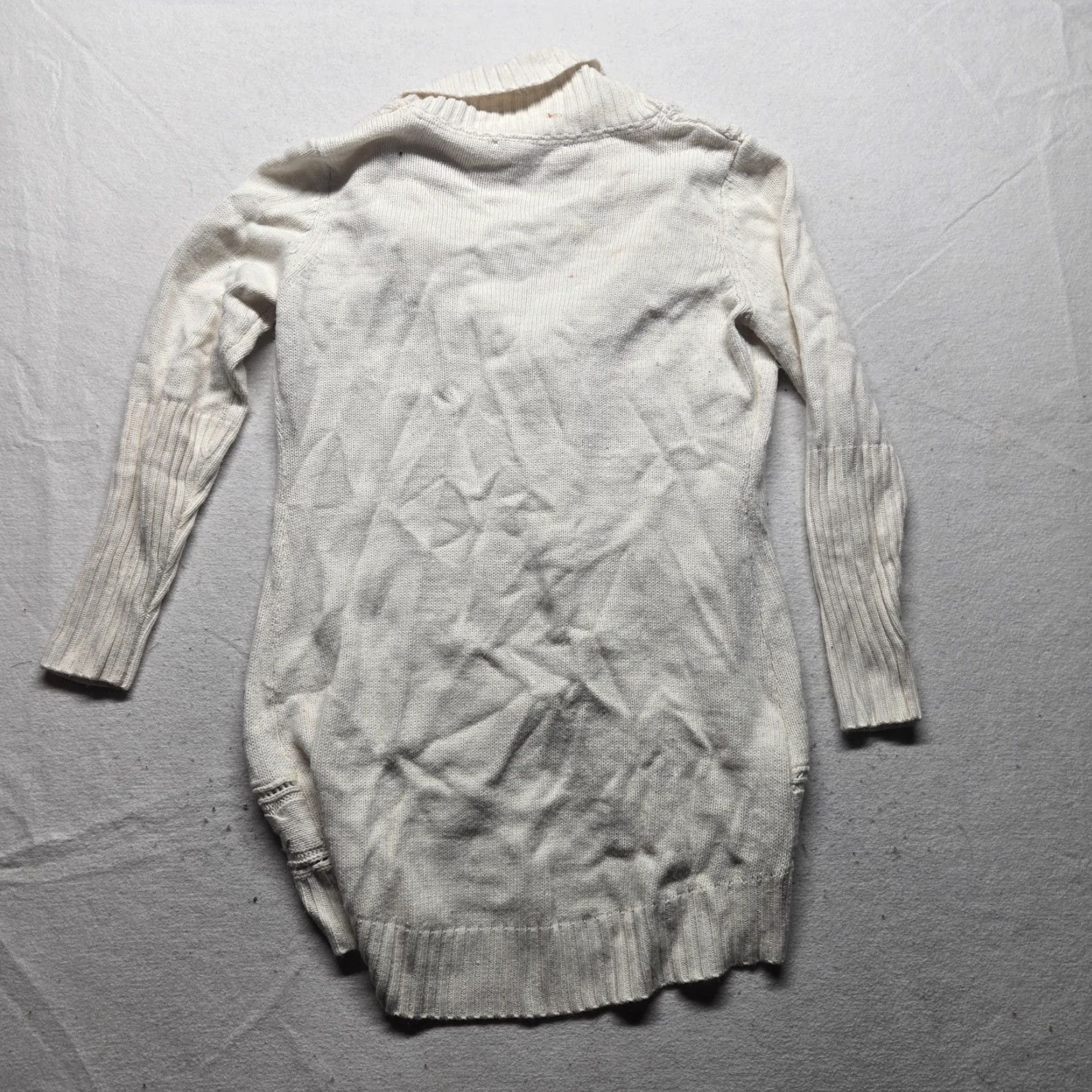 Vintage Motto Jacket Cardigan Knit Sweater Ivory Cream Unique Adult Women's Size L Large Moto Style Jacket Spring Fall Womens CW Size L / US 10 / IT 46 - 8 Thumbnail