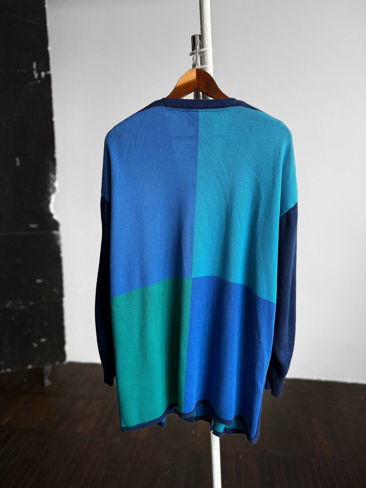 Other Kriss Sweden Womens Knit Cardigan Blue Colorblock Sweater Size L / US 10 / IT 46 - 5 Thumbnail