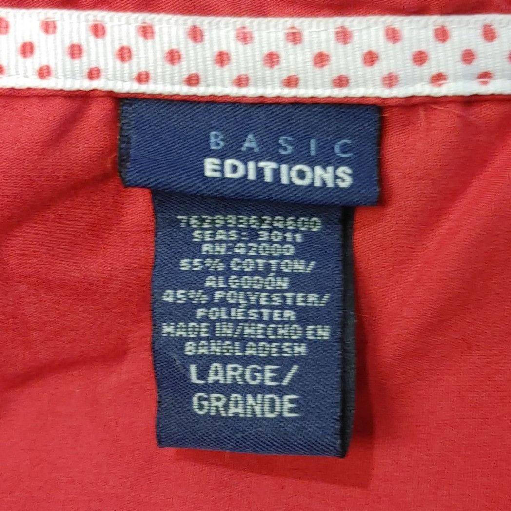 Other Women's Basic Editions Red Short Sleeve Button Up Polo Shirt Size L / US 10 / IT 46 - 3 Thumbnail