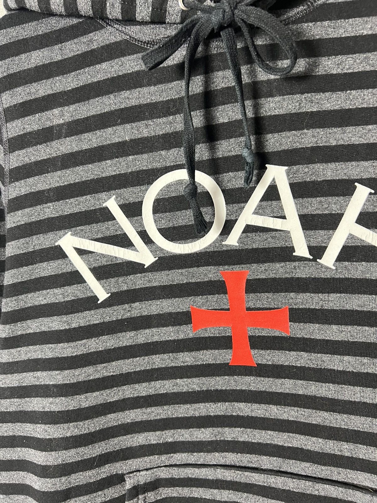 Noah Noah Cross Logo Print Striped Fleece Cotton Hoodie Size US S / EU 44-46 / 1 - 8 Thumbnail