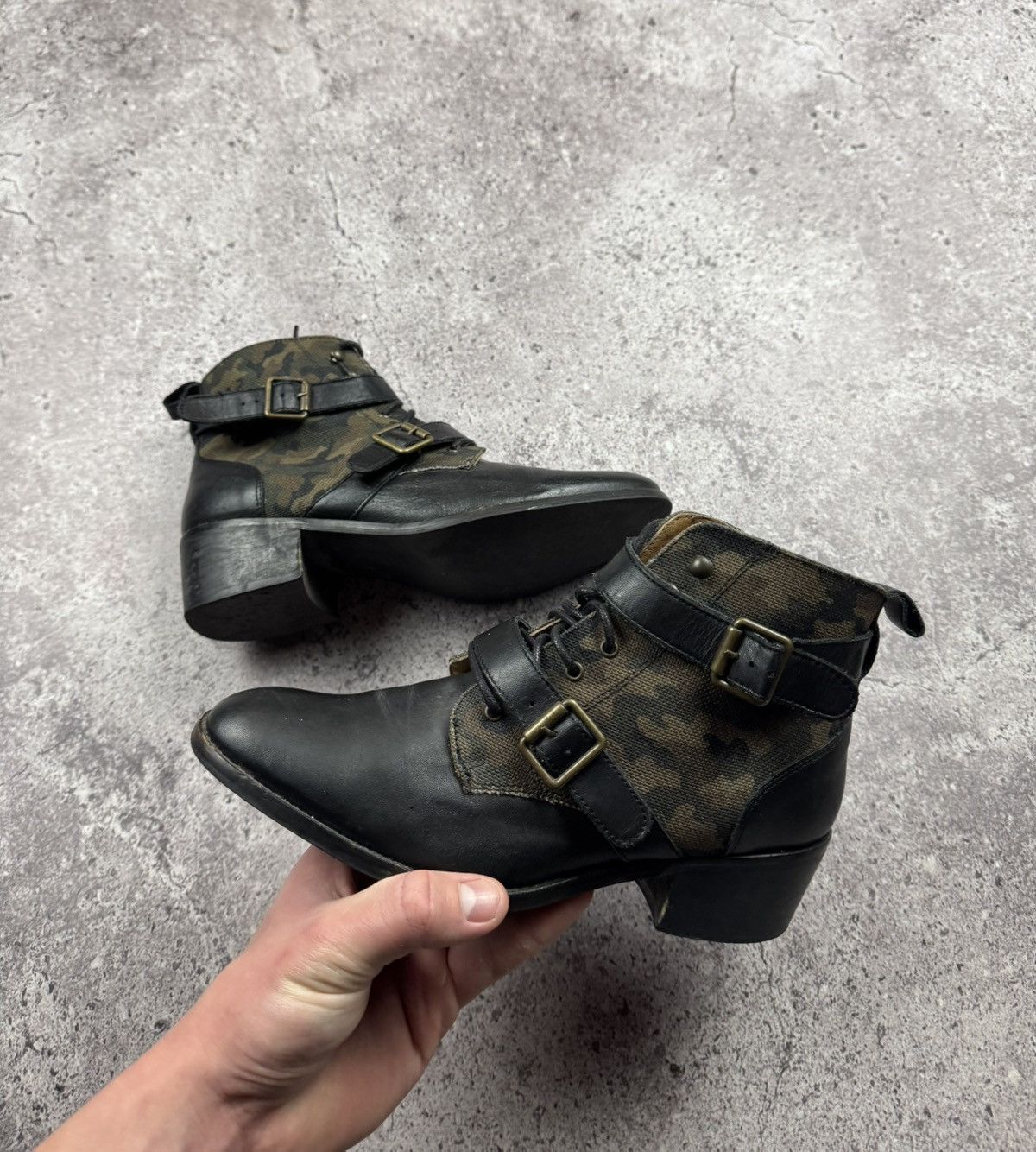 Vintage Vintage Leather Cowboy Japanesse Camo Y2K Boots Heels Rare Size US 9 / IT 39 - 13 Thumbnail