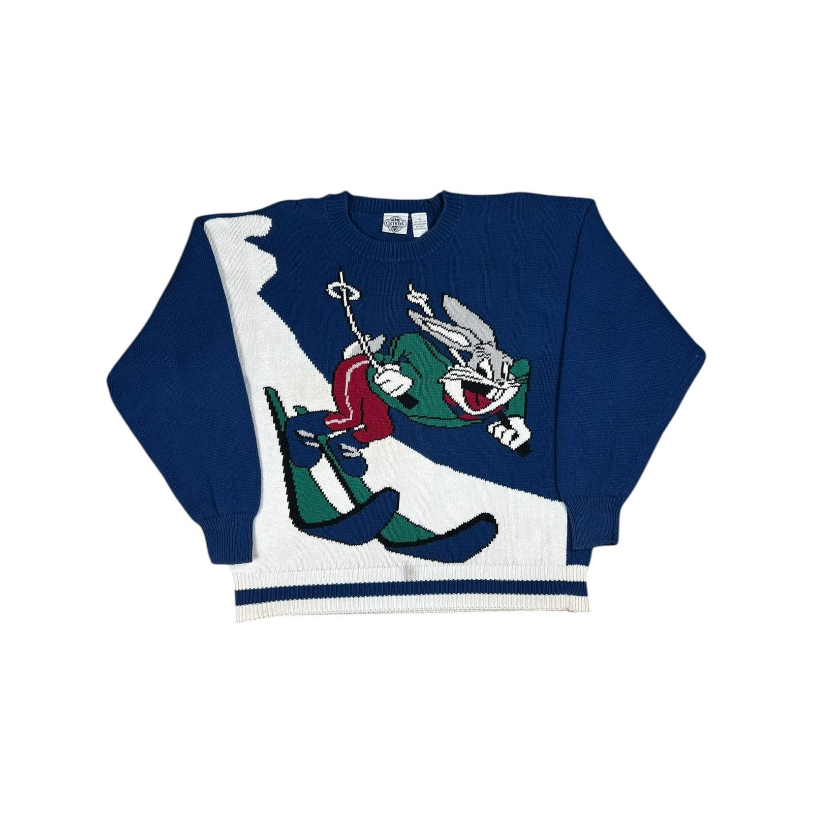 Acme Clothing × Vintage × Warner Bros Vintage Acme Clothing Looney Tunes Bugs Bunny skiing sweater Size US M / EU 48-50 / 2 - 1 Thumbnail