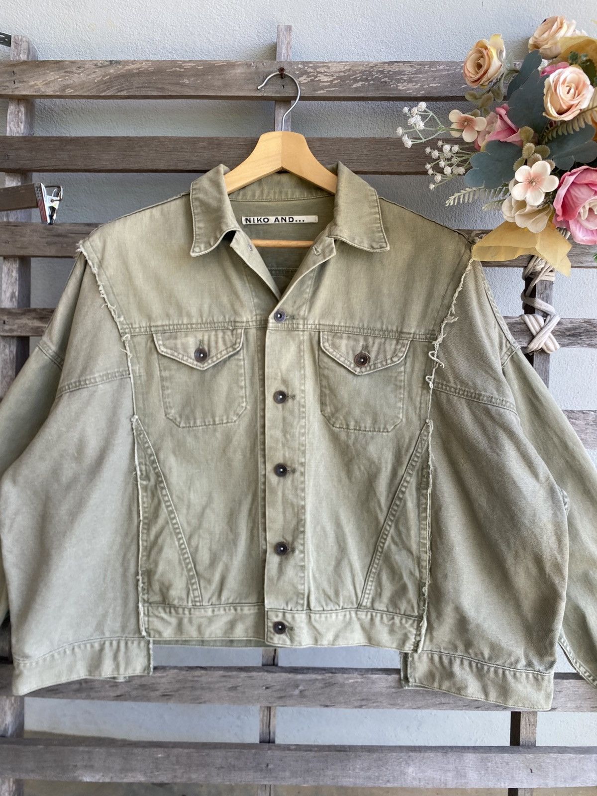 Japanese Brand Niko and…Distressed trucker jacket look like margiela design Size US XL / EU 56 / 4 - 4 Thumbnail
