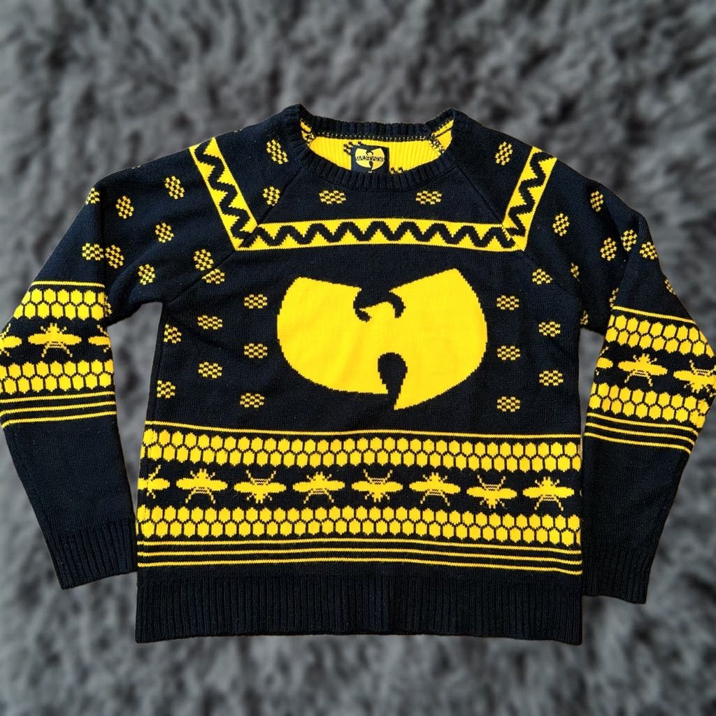 Vintage WU-TANG Clan Sweater Knit Mens Medium Black Yellow Killa Bees 2016 Black Yellow Size US M / EU 48-50 / 2 - 1 Thumbnail