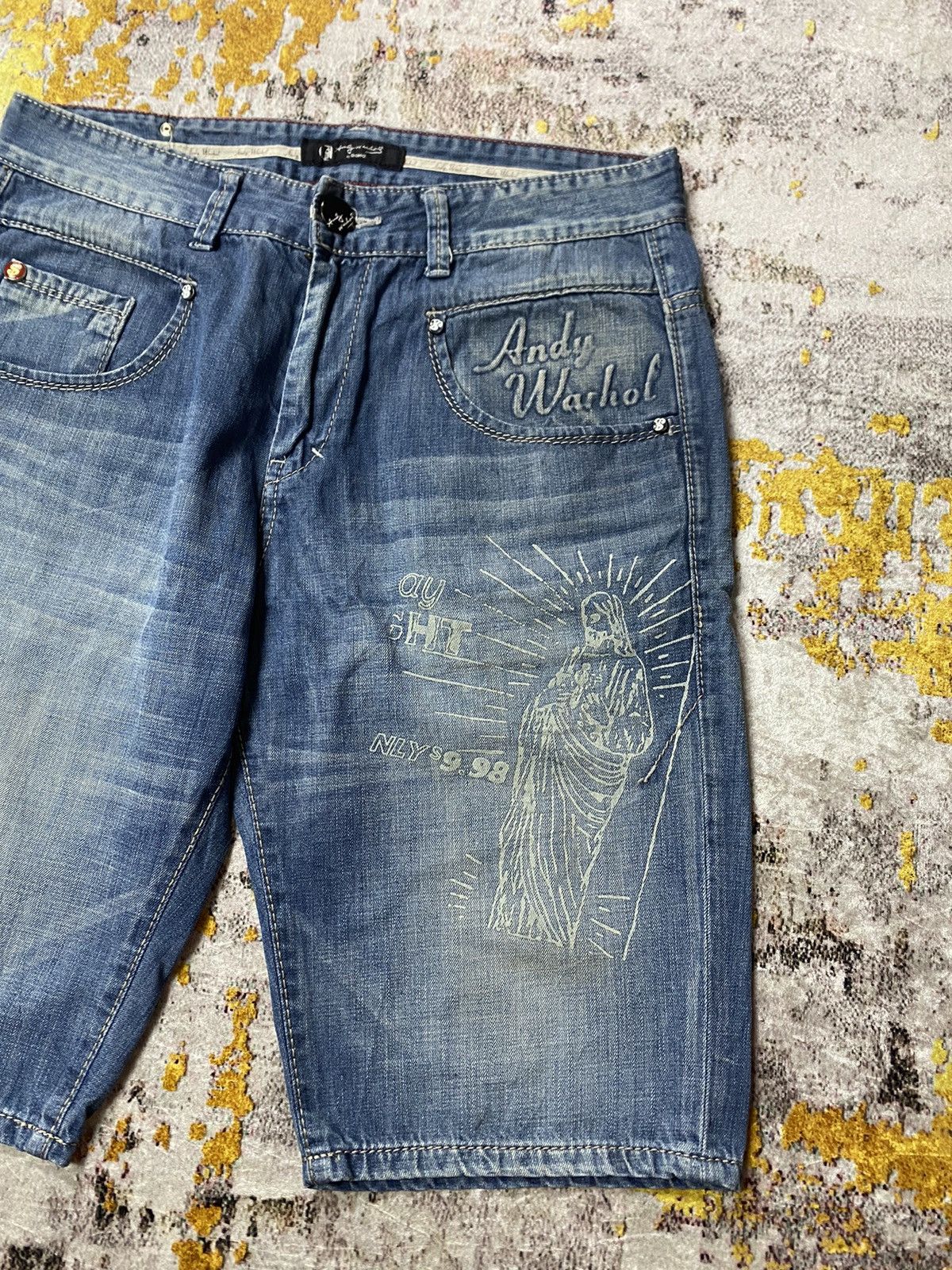 Andy Warhol × Le Grande Bleu (L.G.B.) Y2K Andy Warhol Short Pants Size US 32 / EU 48 - 3 Thumbnail