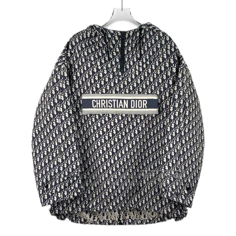 Dior Dior Navy blue logo jacquard full print semi-zipper hooded Size XS / US 0-2 / IT 36-38 - 1 Thumbnail