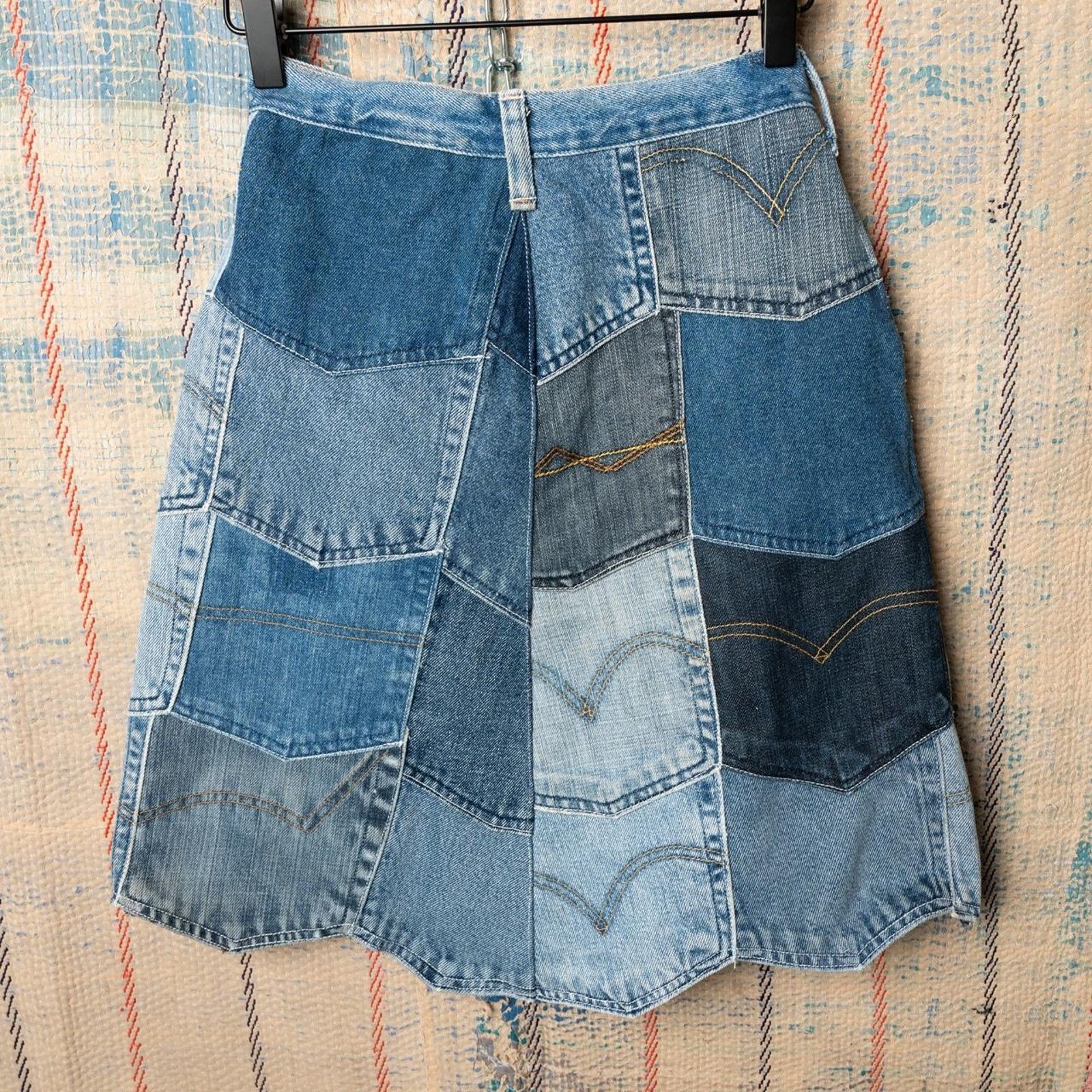 Other Custom upcycled patchwork skirt Size 26" / US 2 / IT 38 - 2 Thumbnail