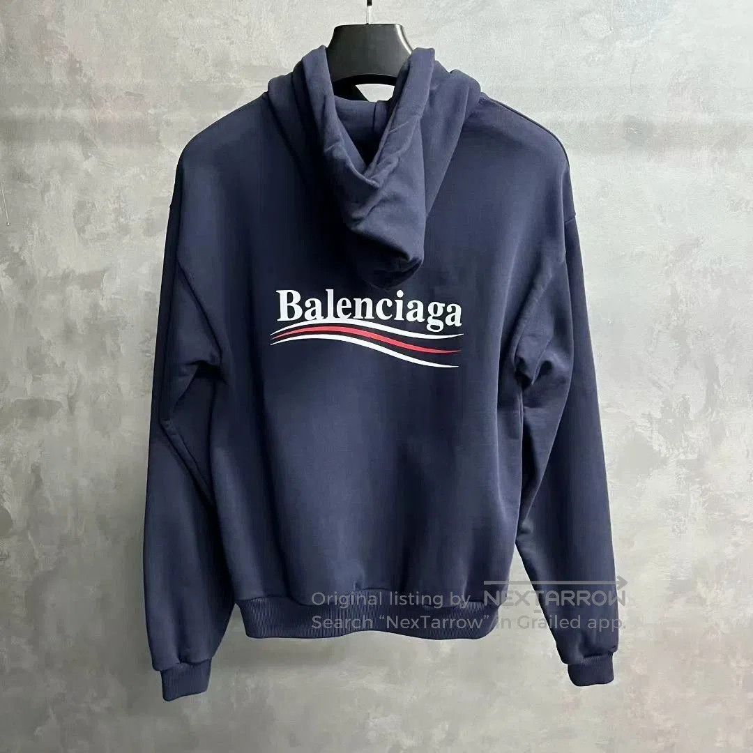 Balenciaga balenciaga navy logo hooded sweatshirt. Size US XS / EU 42 / 0 - 2 Thumbnail