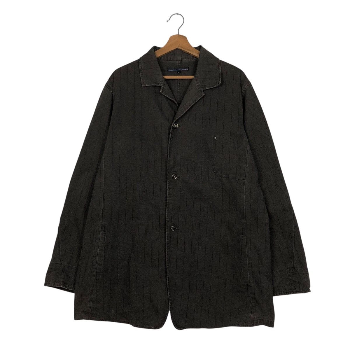 Japanese Brand Scyes Pinstripe Lightweight Mac Jacket Issey Miyake Hickory Size US L / EU 52-54 / 3 - 2 Thumbnail