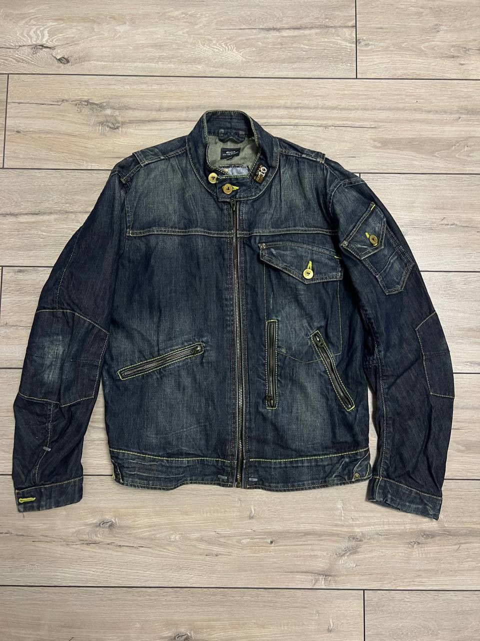 G-Star G-Star Raw Vintage Elwood 96 Denim Zip Jacket Biker sz L Size US L / EU 52-54 / 3 - 5 Thumbnail