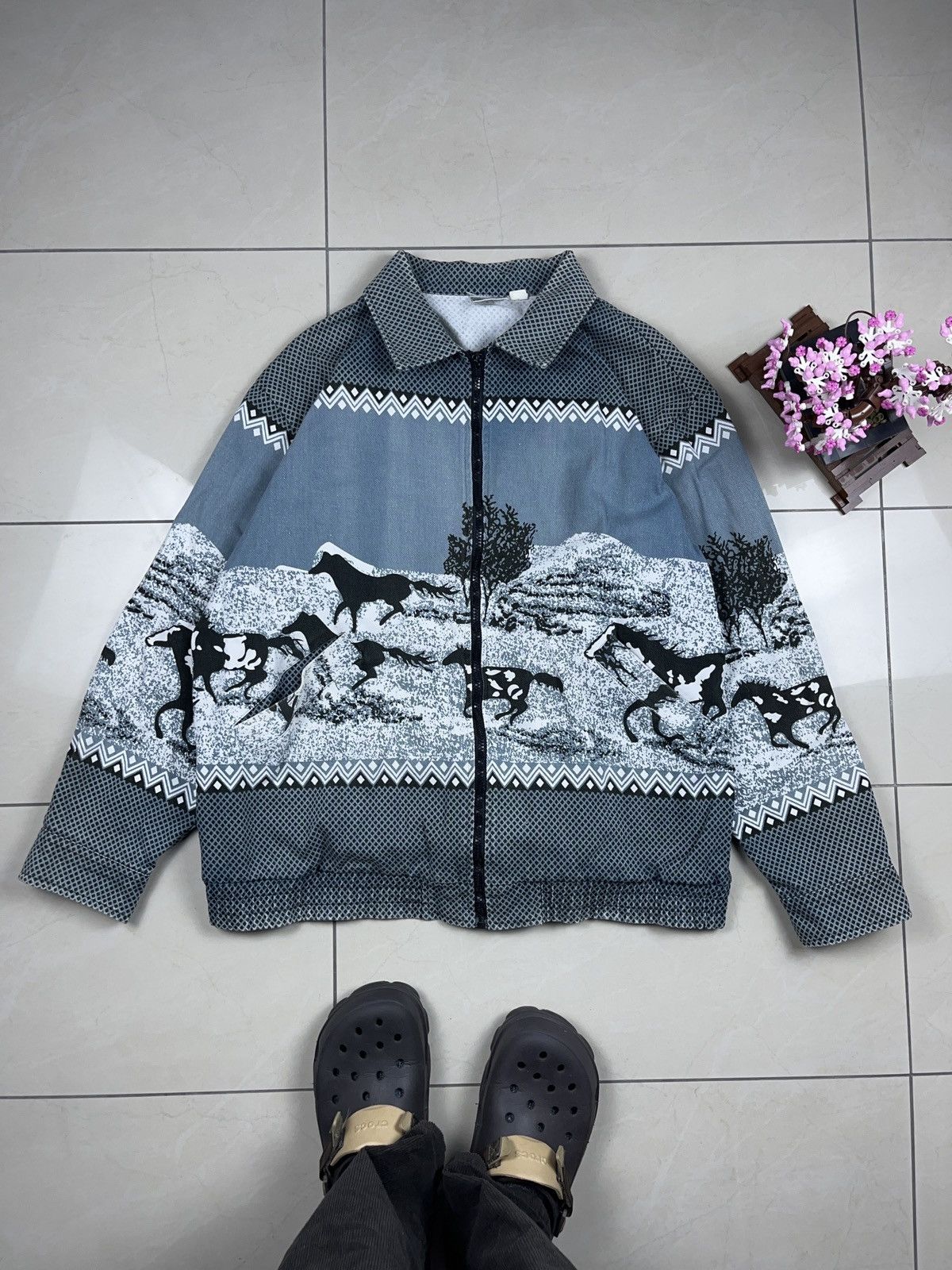 Japanese Brand × Vintage ➕ vintage worker horses pattern carhartt style jacket Size US XL / EU 56 / 4 - 1 Thumbnail