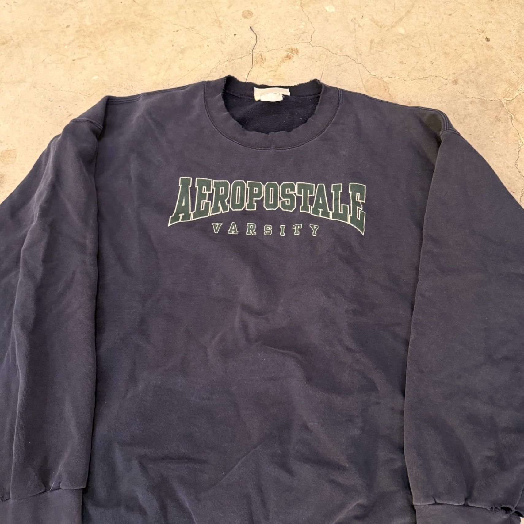Aeropostale VINTAGE Aeropostale Sweatshirt Mens XL Crewneck Varsity Navy Blue Spell Out Size US XL / EU 56 / 4 - 2 Thumbnail