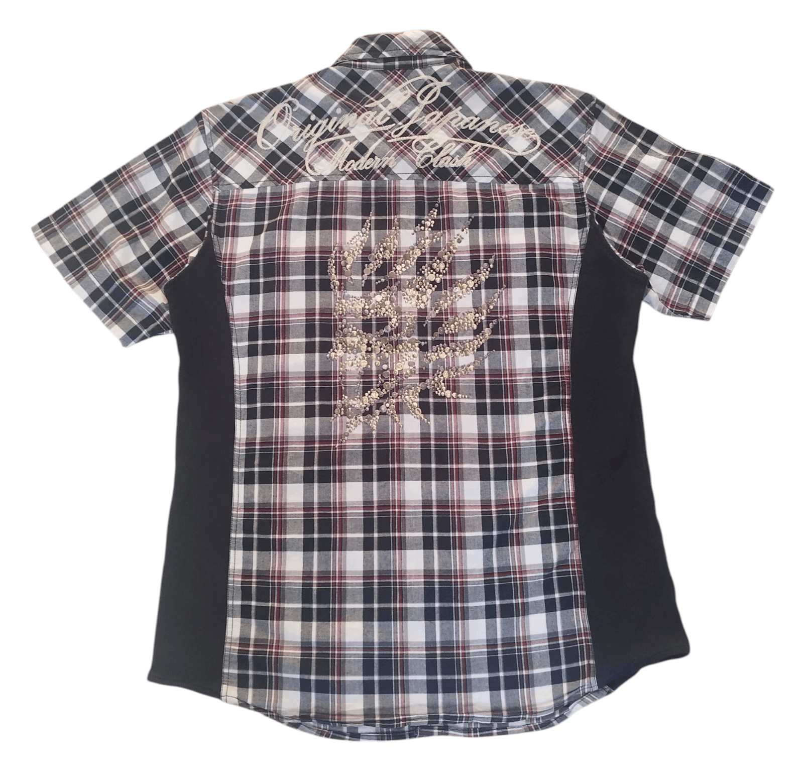 Japanese Brand Oniarai embriodered cross check shirt Size US M / EU 48-50 / 2 - 3 Thumbnail