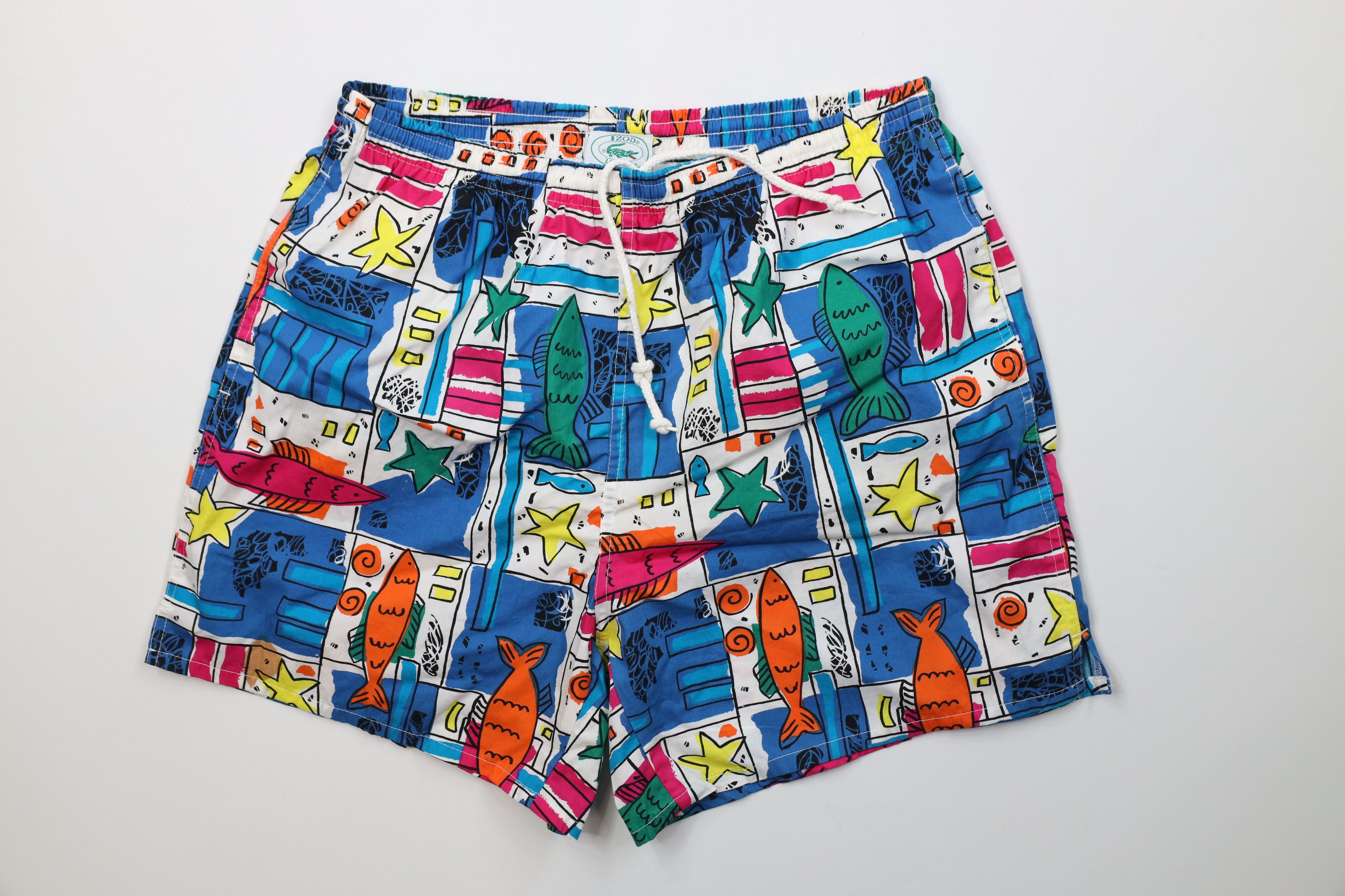 Lacoste Vintage 80s Izod Lacoste Lined Shorts Swim Trunks Cotton Size US 34 / EU 50 - 1 Thumbnail