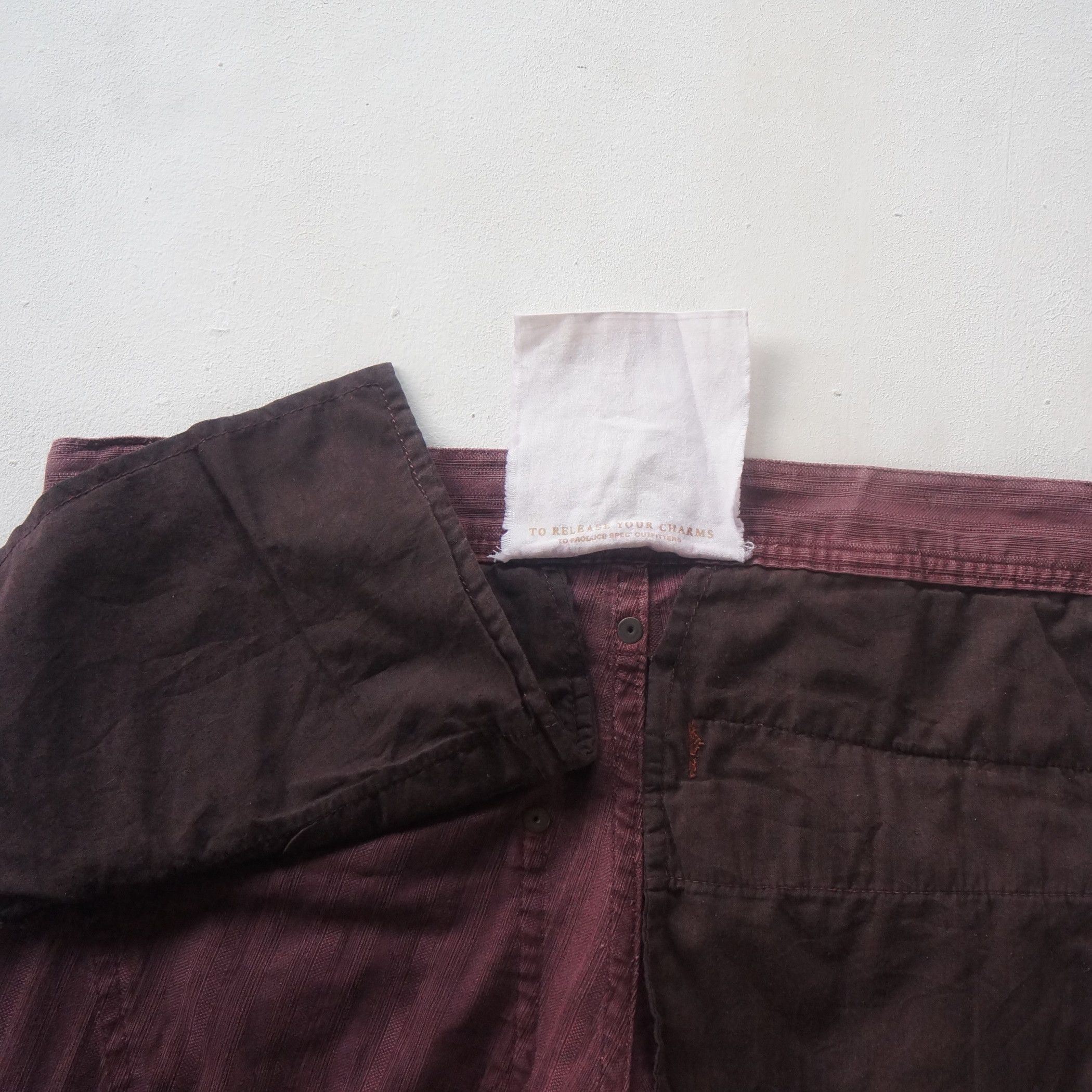 Japanese Brand × Vintage OilCake Multi Pockets Distressed Faded Maroon Cargo Pants Size 29" - 11 Thumbnail