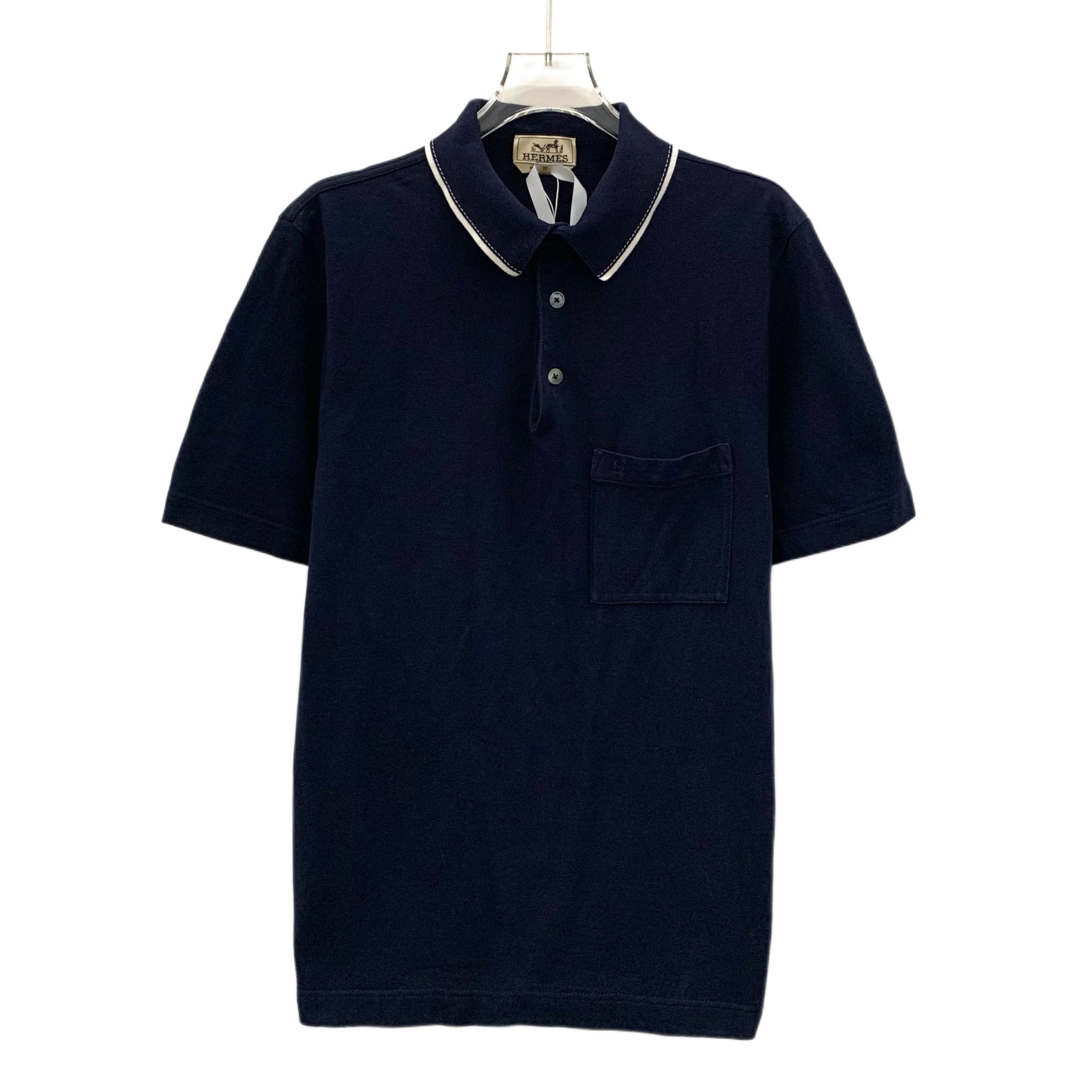 Hermes Hermès Polo – Navy Cotton Short-Sleeve (Size XS) Size XS / US 0-2 / IT 36-38 - 1 Thumbnail