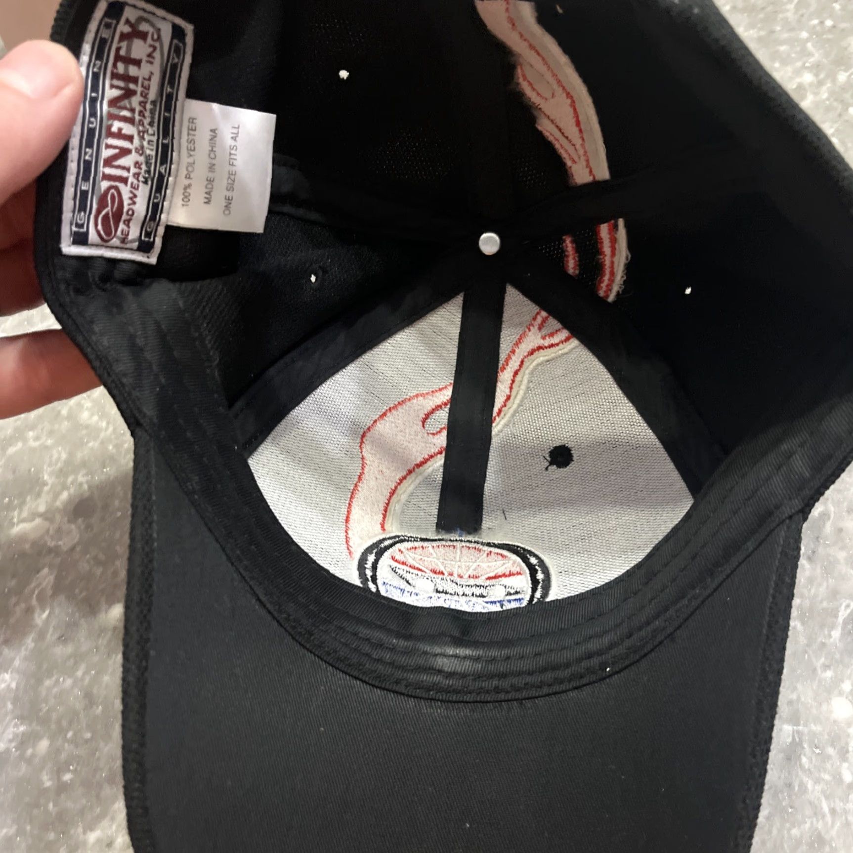 Vintage Lowe’s Motor Speedway Black Red Baseball Cap Hat Men Adjustable Dad Flames Racing Cap Size ONE SIZE - 5 Thumbnail