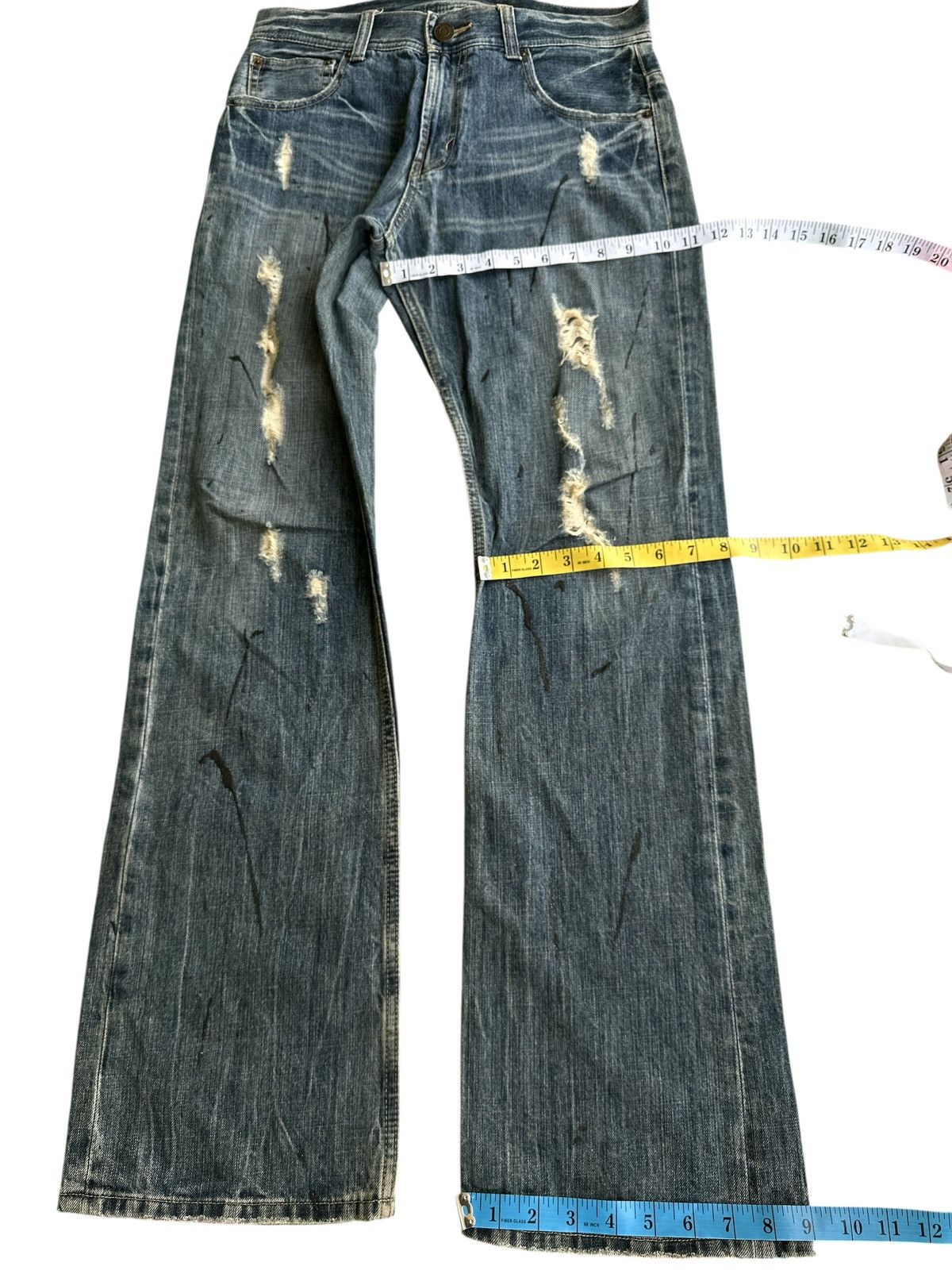 Kapital Distress Flare honeycomb unbrand buckleback 30x42 Size US 30 / EU 46 - 4 Thumbnail