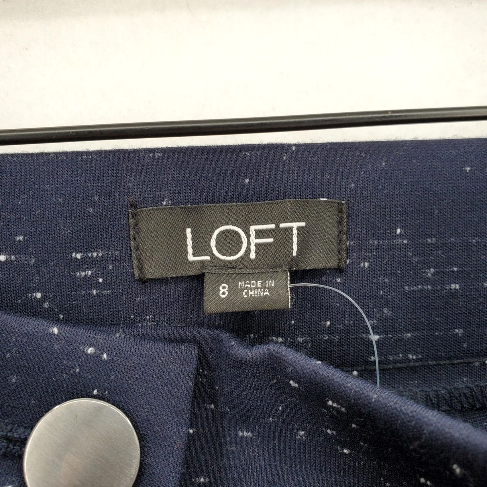 Loft LOFT Pants Womens 8 Navy Speckled Slim Ankle Stretch Front Pocket Work Career Pants Size 30" / US 8 / IT 44 - 5 Thumbnail