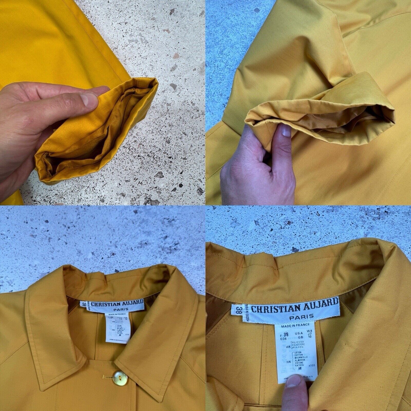 Vintage Vintage 90s 80s Christian Aujard Yellow Trench Coat Size 38 Size M / US 6-8 / IT 42-44 - 21 Thumbnail