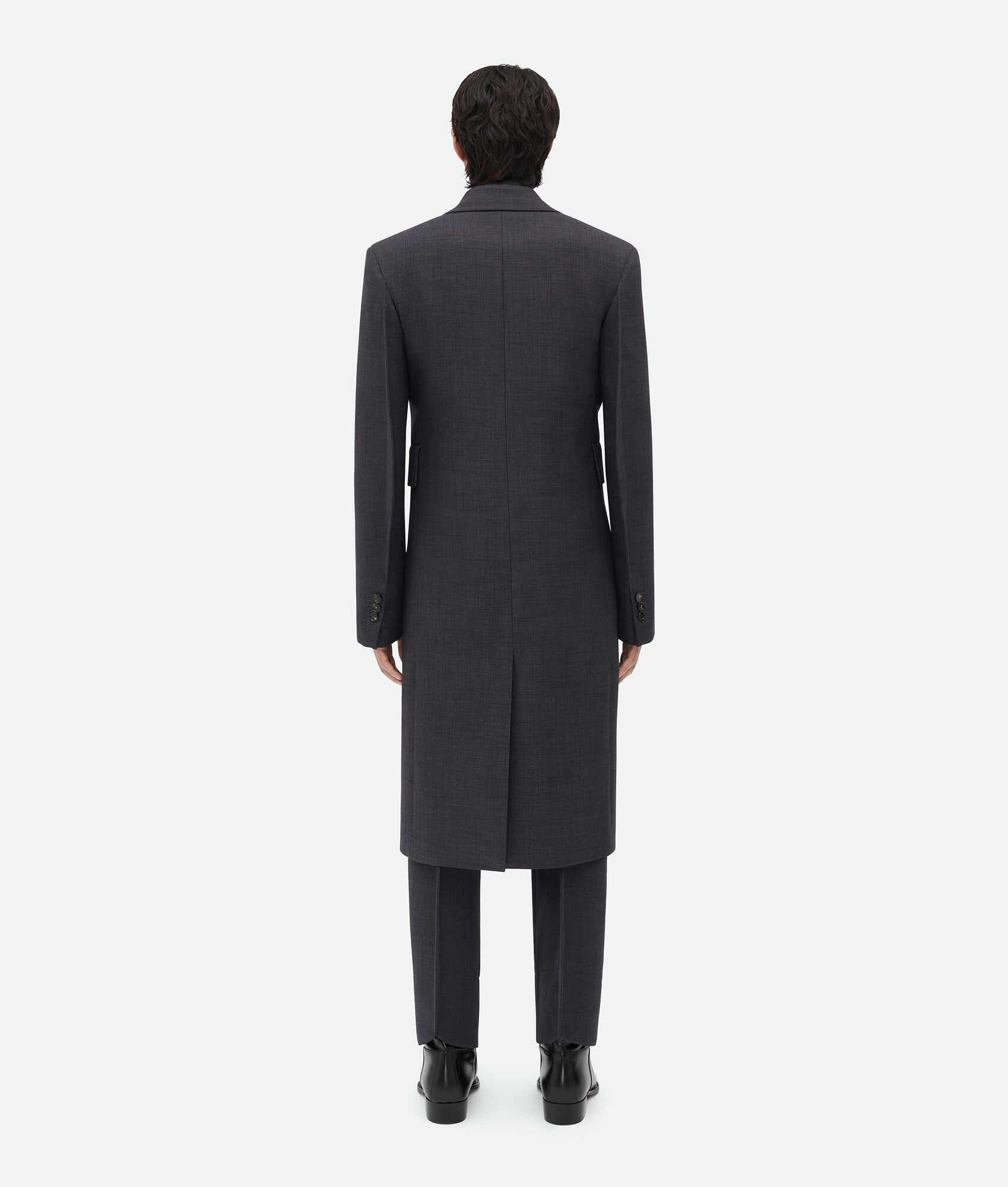 Bottega Veneta o1w1db10225 Curved Sleeves Wool Coat in Andesite Melange Size US M / EU 48-50 / 2 - 3 Thumbnail