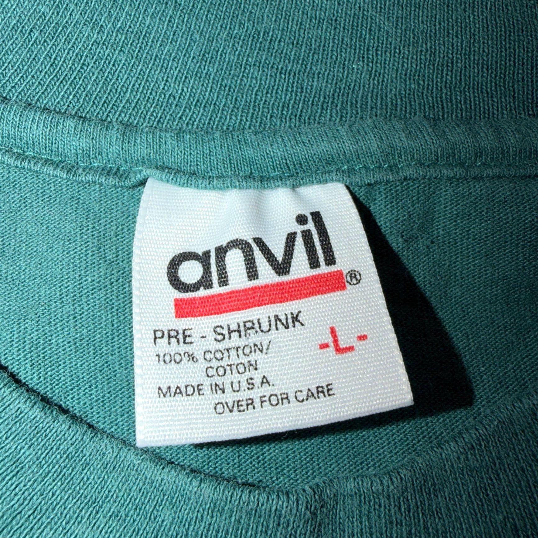 Anvil Oregon Anvil T Shirt Green Cotton 90s VTG Single Stitch Short Sleeve Crew Neck USA Trees Mountain Men L Green Embroidery Vintage Size US L / EU 52-54 / 3 - 3 Thumbnail