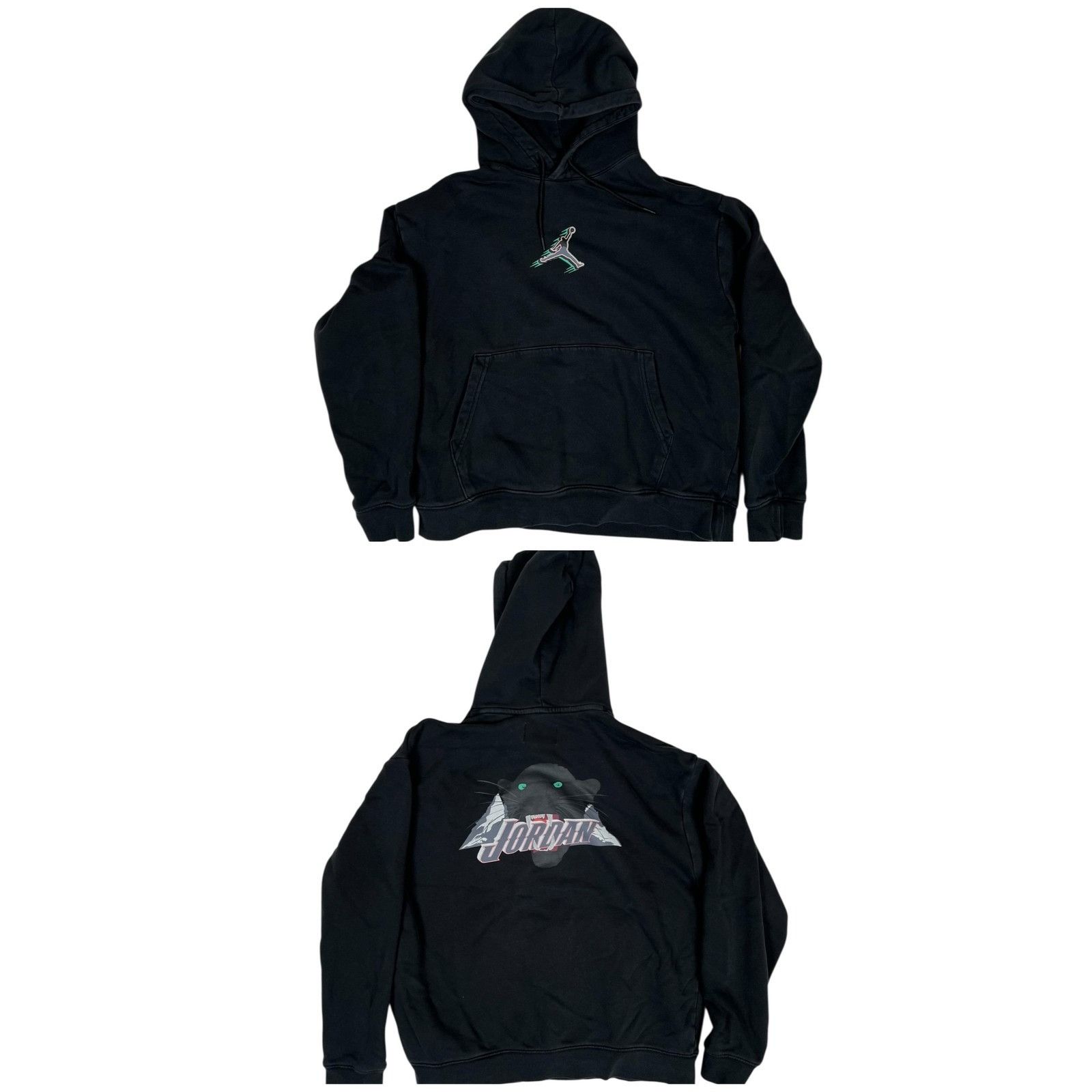 Jordan Brand Jordan Hoodie Mens Large Black Cat Panther Graphic Jumpman P Size US L / EU 52-54 / 3 - 1 Thumbnail