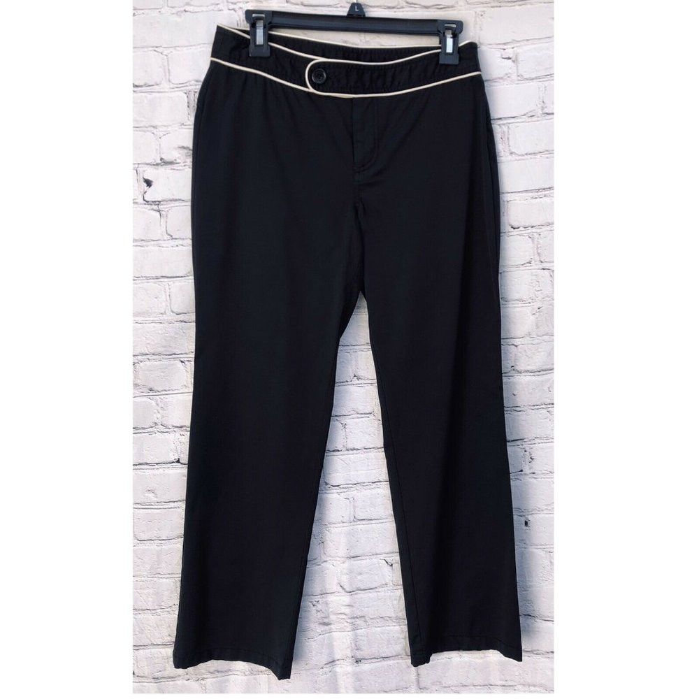 Mexx Mexx Black Pants Beige Trim Straight Leg Size 6 Size 28" / US 6 / IT 42 - 1 Thumbnail