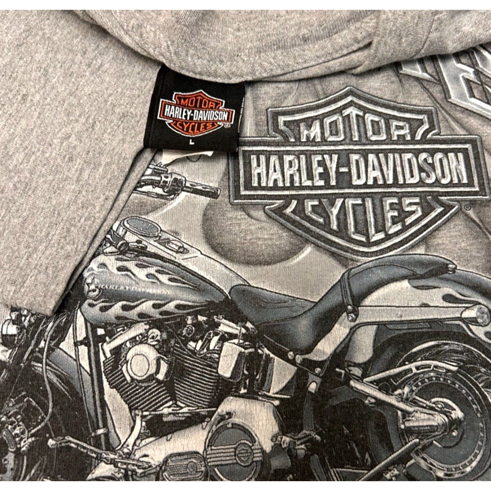 Harley Davidson VINTAGE Harley-Davidson T-Shirt Mens L Gray 90s Y2K Chrome Las Vegas 2004 VTG Short Sleeve Gl? Size US L / EU 52-54 / 3 - 3 Thumbnail