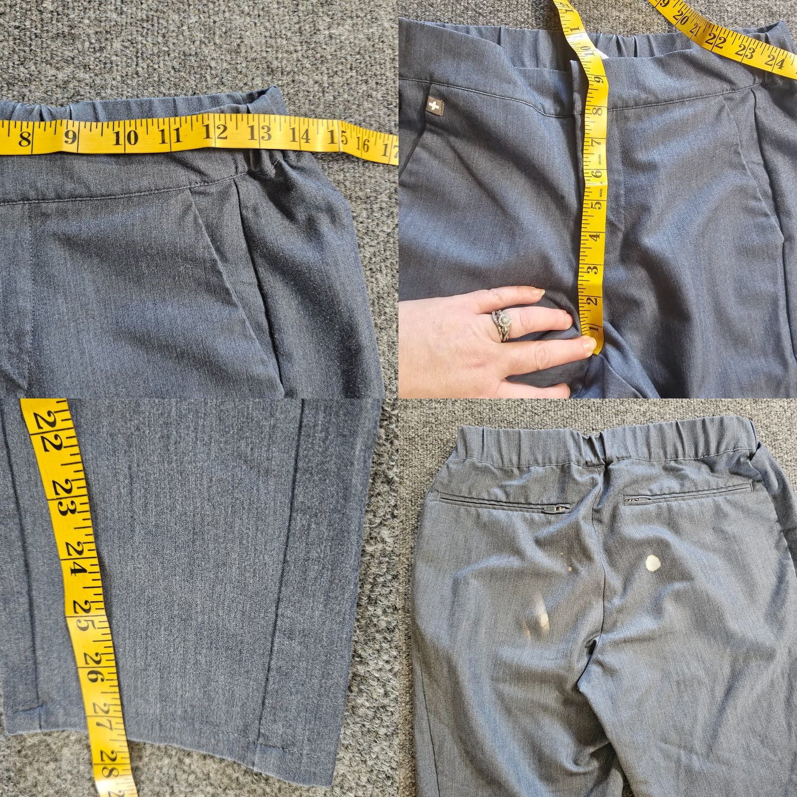 Vintage FIGS Scrub Pants Womens XS Gray Zip Elastic Waist Straight Leg Comfort Size 26" / US 2 / IT 38 - 8 Thumbnail