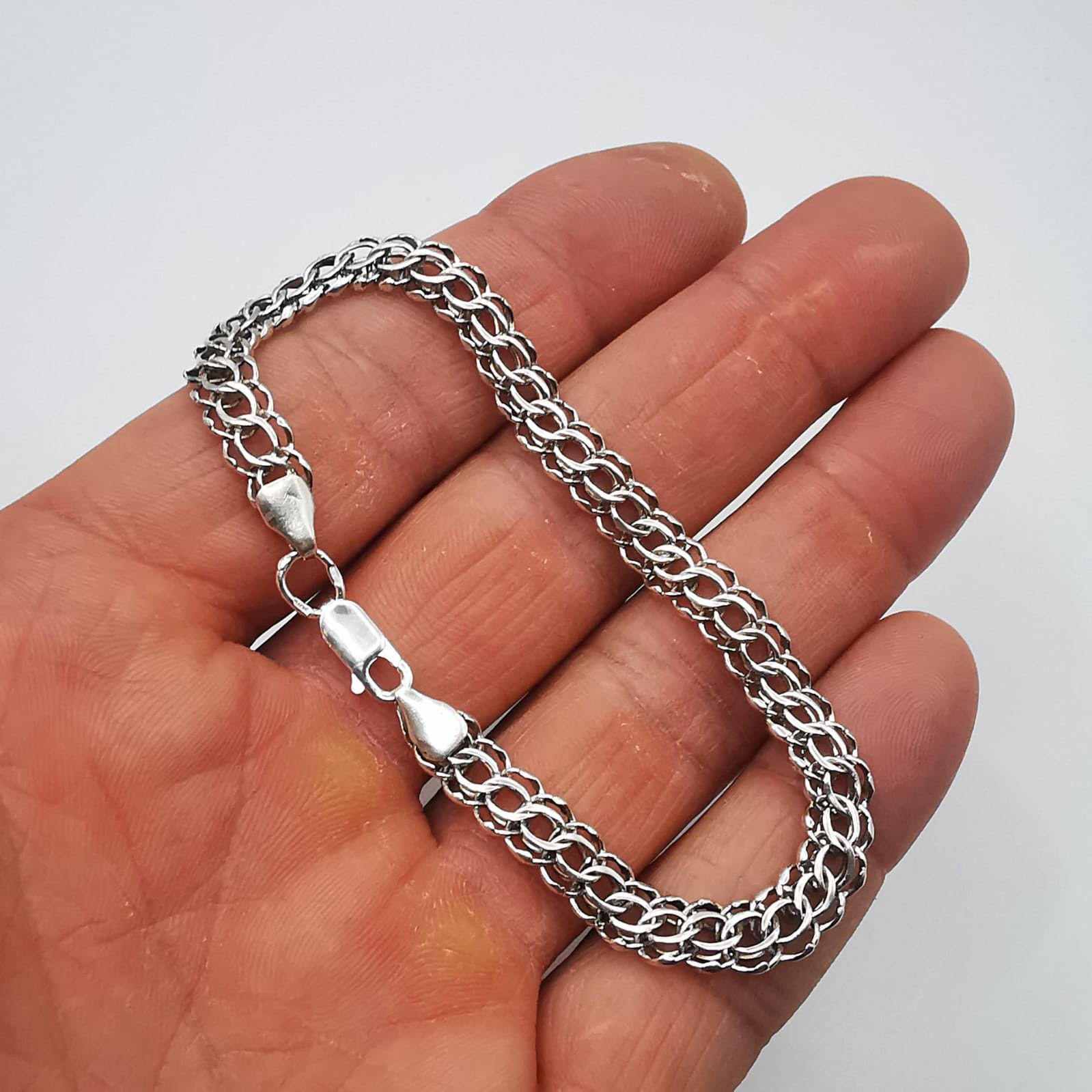 Sterling Silver Vintage Bracelet Jewelry,925 Sterling Silver, Handmade 8,13g Size ONE SIZE - 6 Thumbnail