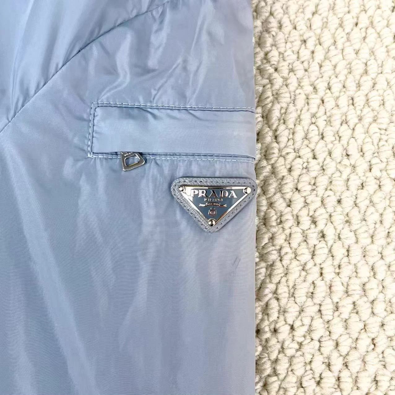 Prada Prada sky blue metal triangle zip hooded nylon jacket Size M / US 6-8 / IT 42-44 - 4 Thumbnail