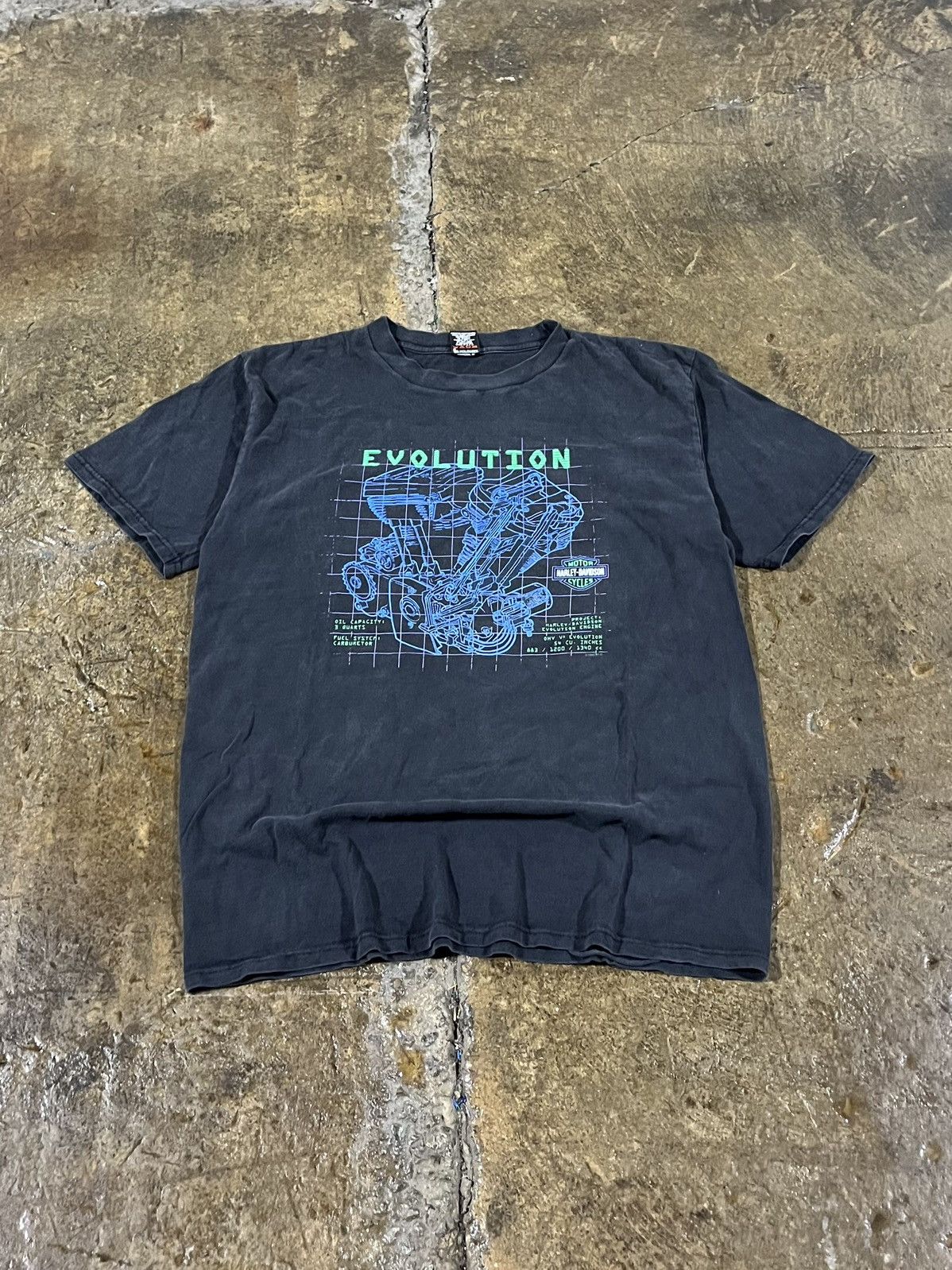 Harley Davidson × Vintage CRAZY VINTAGE 90s HARLEY DAVIDSON EVOLUTION ENGINE BIKER TEE Size US XL / EU 56 / 4 - 1 Thumbnail